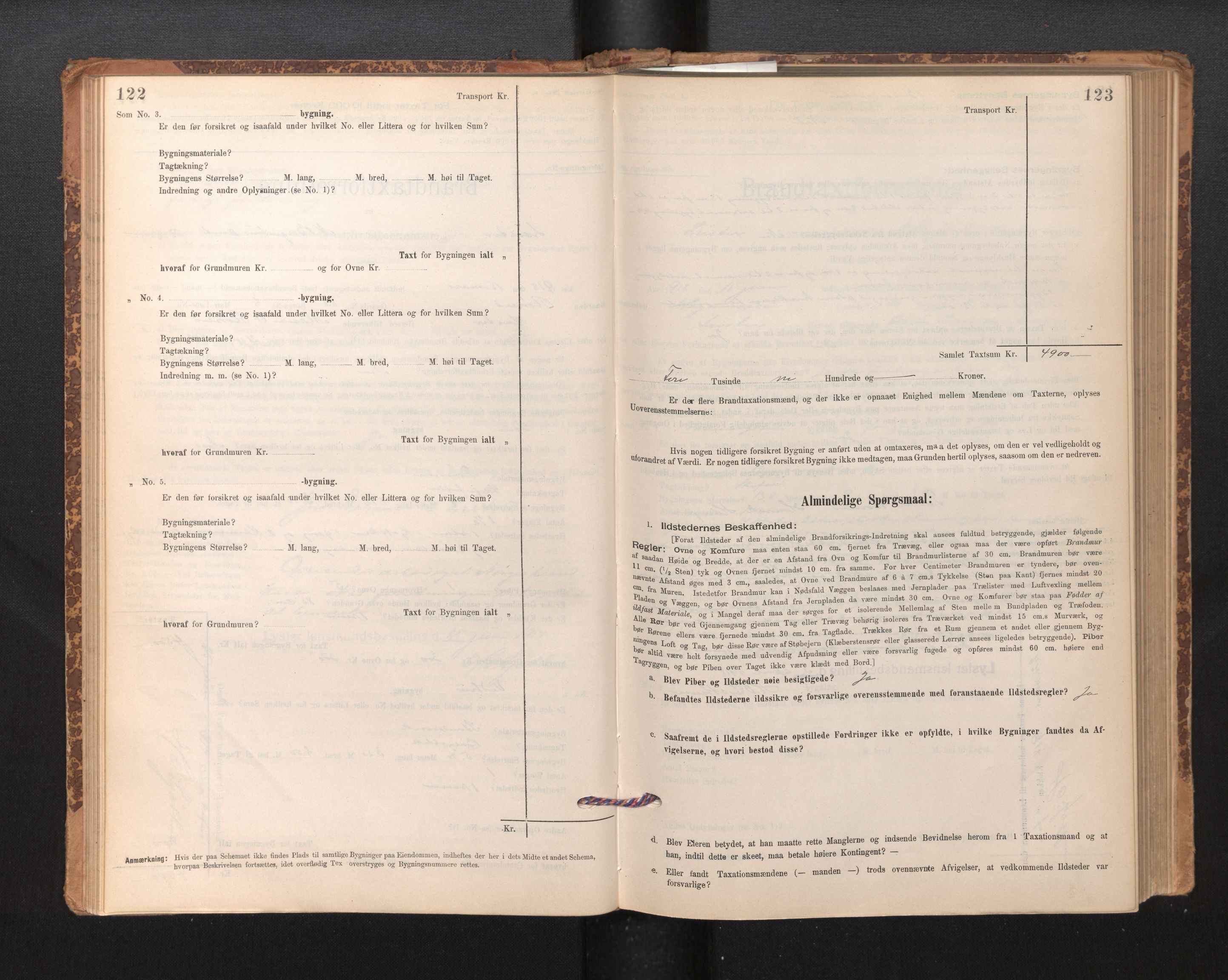 Lensmannen i Luster, SAB/A-29301/0012/L0007: Branntakstprotokoll, skjematakst, 1895-1935, p. 122-123