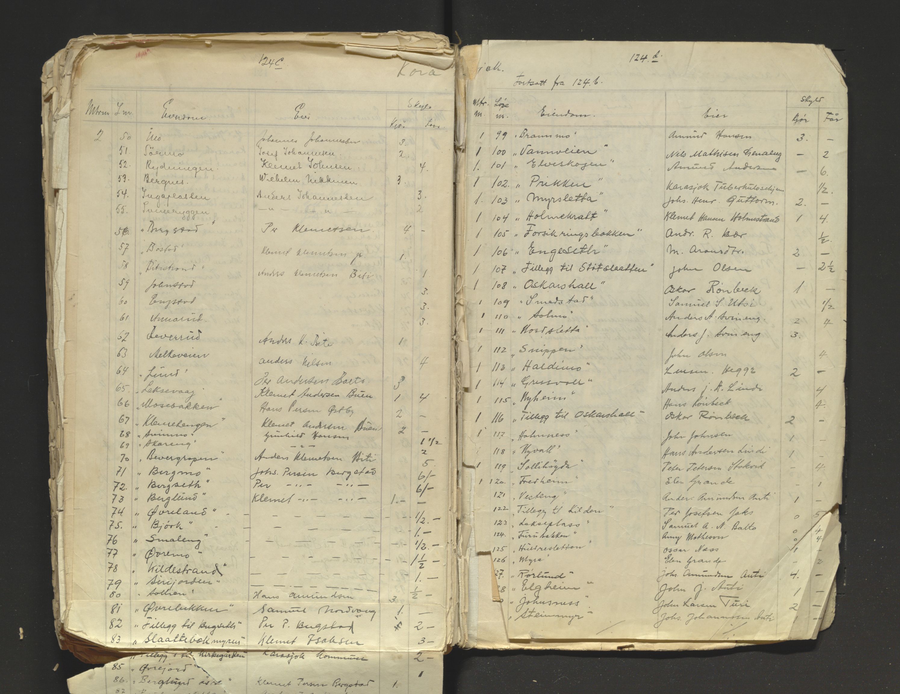 Tana fogderi/sorenskriveri, AV/SATØ-S-0058/I/Ip/L0254/0001: -- / Annet om tinglysing. Matrikkel, Tana sorenskriveri., 1884, p. 124c-124d