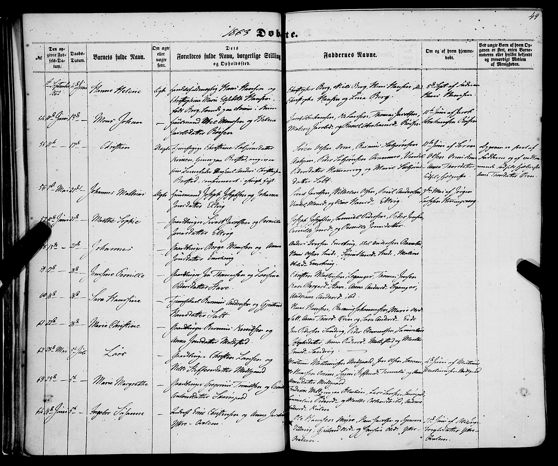 Selje sokneprestembete, AV/SAB-A-99938/H/Ha/Haa/Haaa: Parish register (official) no. A 11, 1858-1870, p. 49