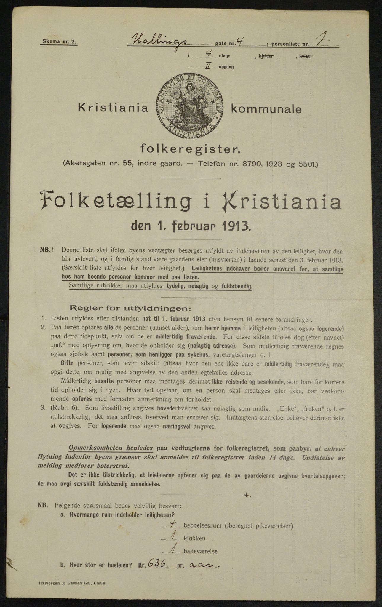 OBA, Municipal Census 1913 for Kristiania, 1913, p. 34206