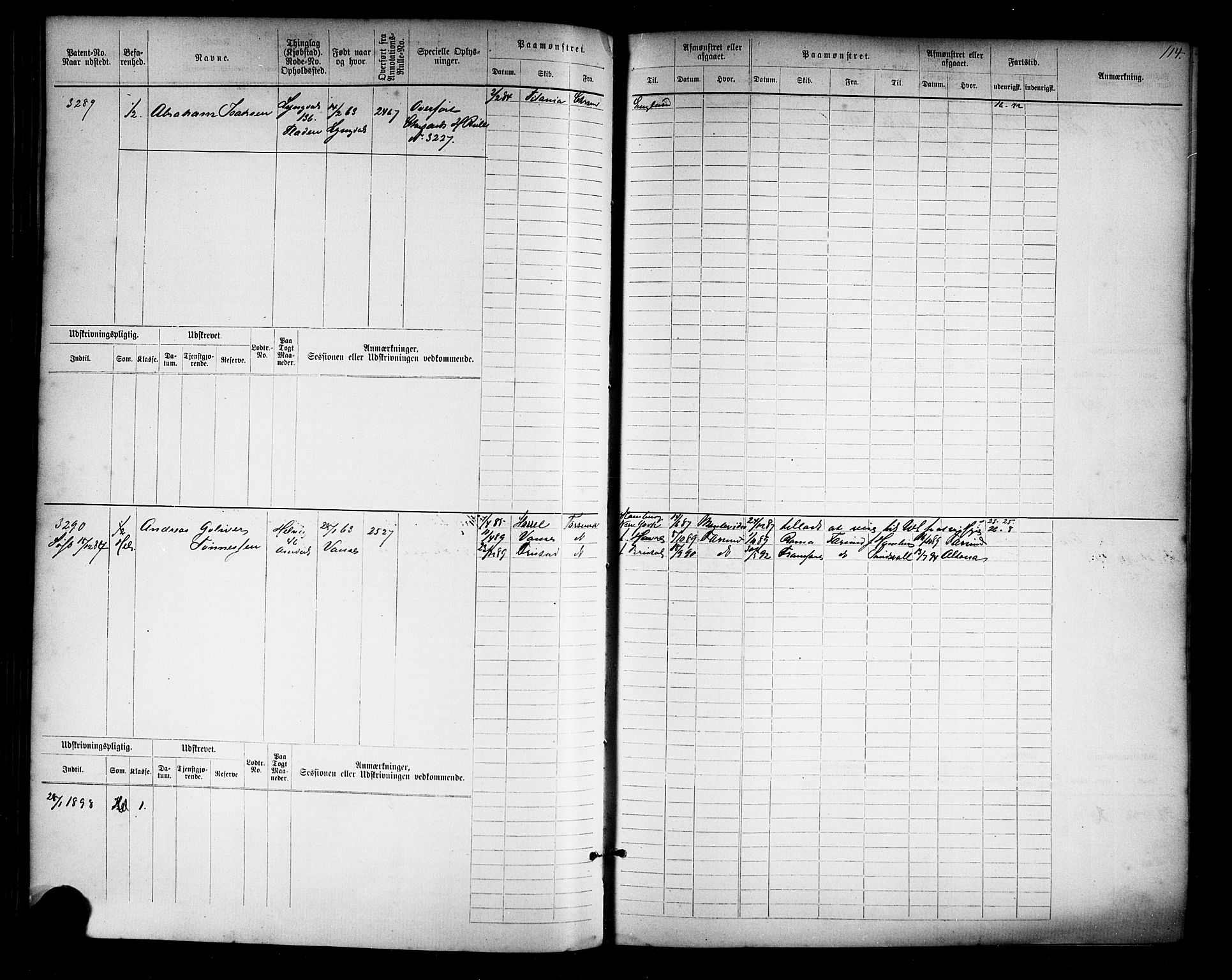 Farsund mønstringskrets, AV/SAK-2031-0017/F/Fb/L0019: Hovedrulle nr 3067-3832, Z-11, 1882-1922, p. 117