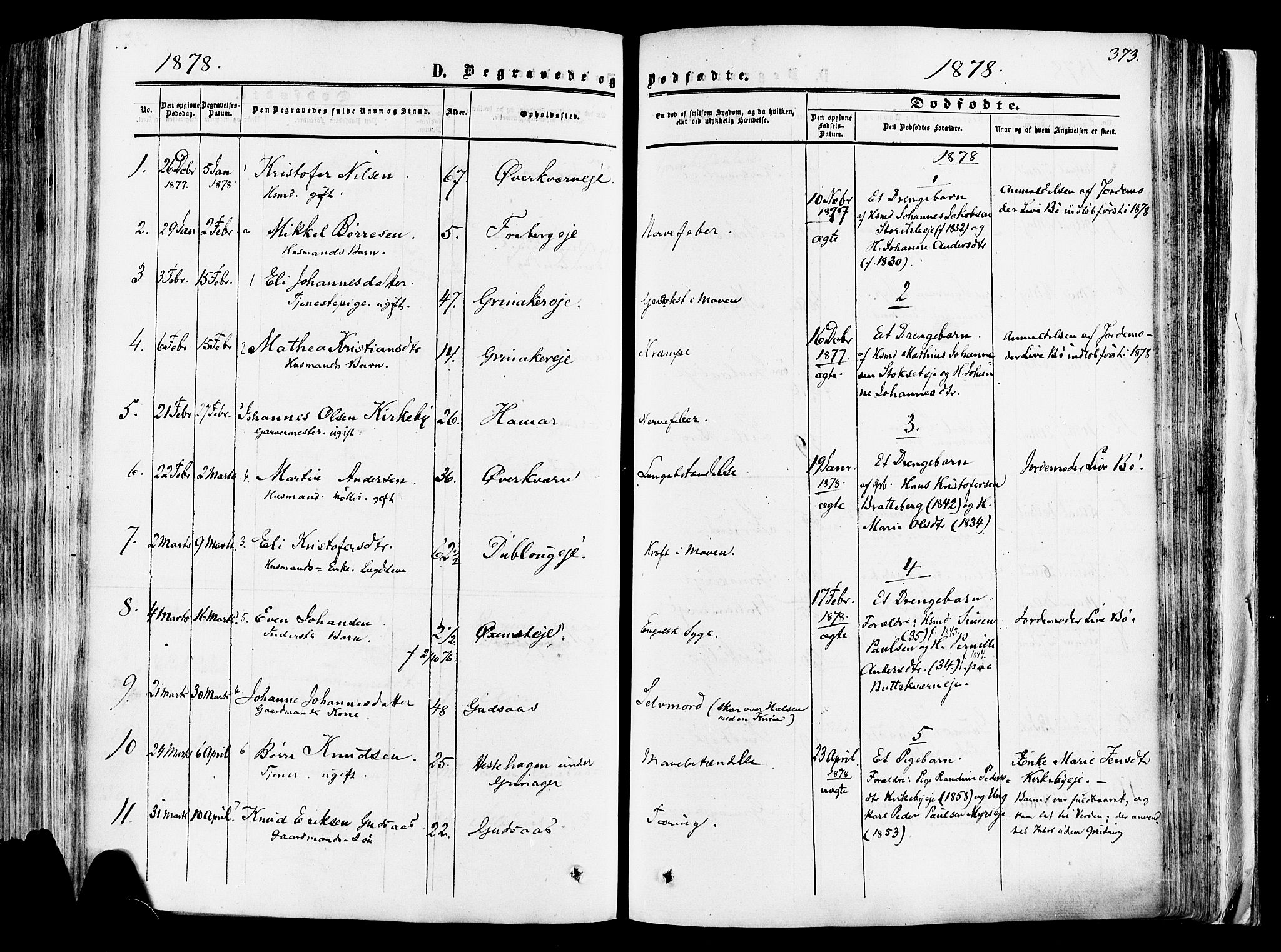 Vang prestekontor, Hedmark, SAH/PREST-008/H/Ha/Haa/L0013: Parish register (official) no. 13, 1855-1879, p. 373