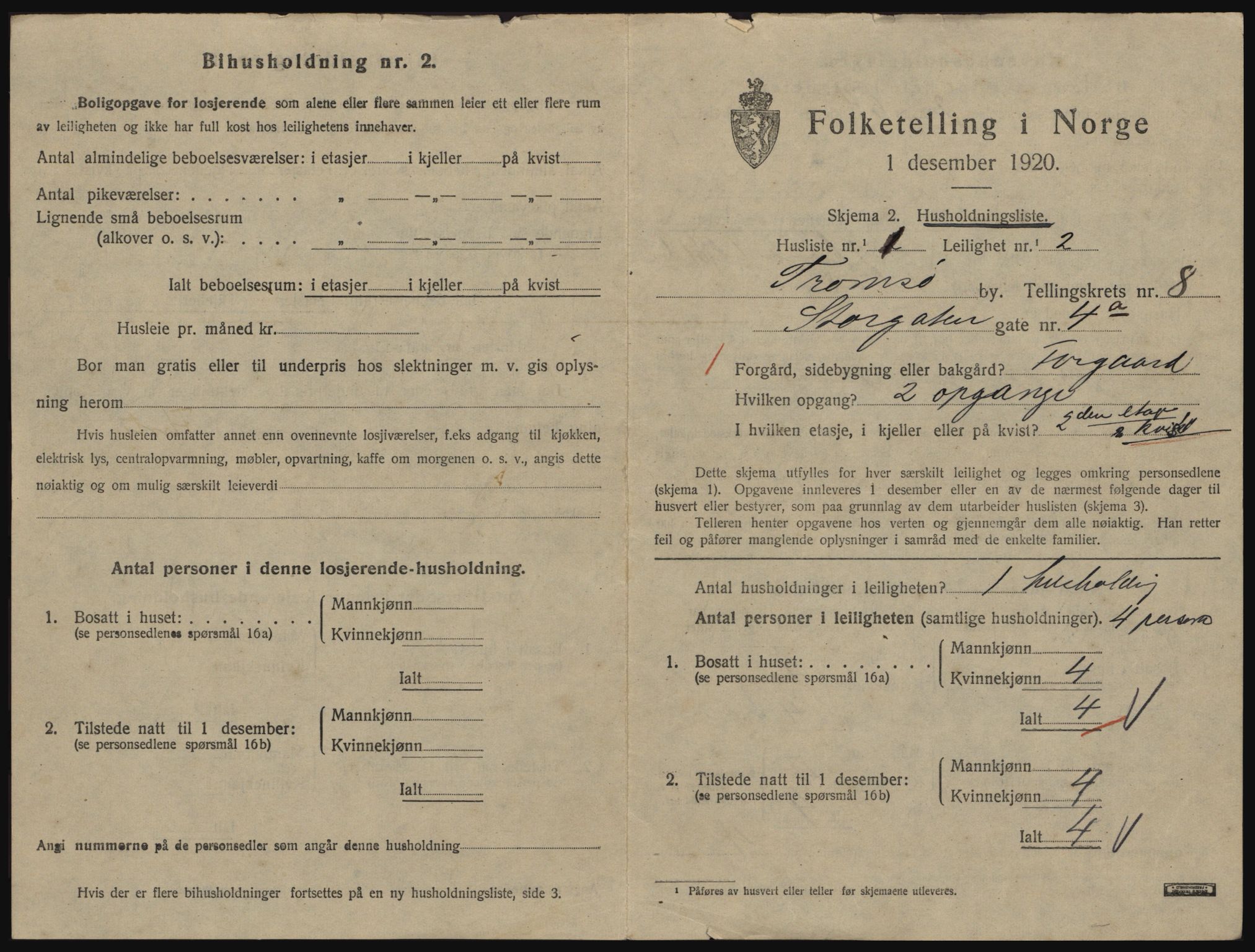 SATØ, 1920 census for Tromsø, 1920, p. 4449