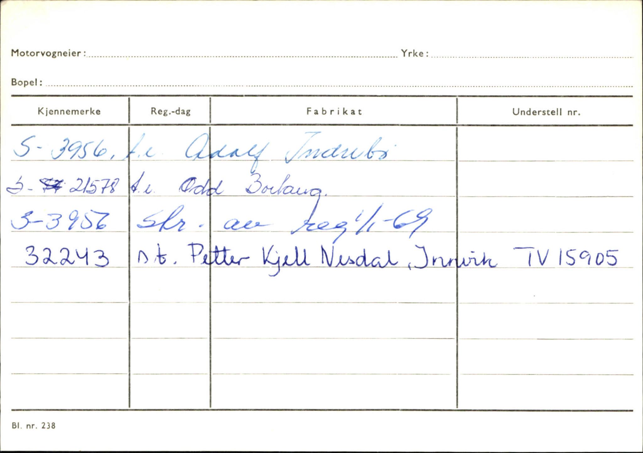 Statens vegvesen, Sogn og Fjordane vegkontor, AV/SAB-A-5301/4/F/L0132: Eigarregister Askvoll A-Å. Balestrand A-Å, 1945-1975, p. 999