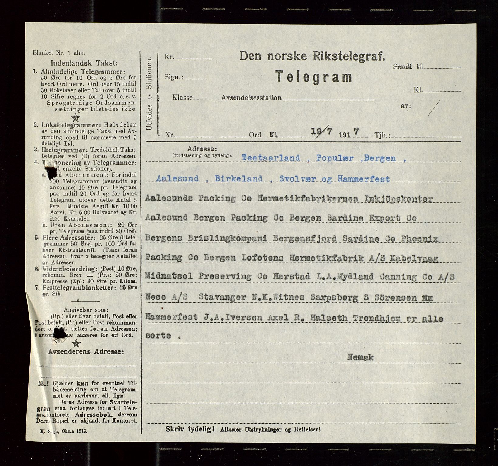 Pa 1521 - A/S Norske Shell, AV/SAST-A-101915/E/Ea/Eaa/L0020: Sjefskorrespondanse, 1917, p. 151