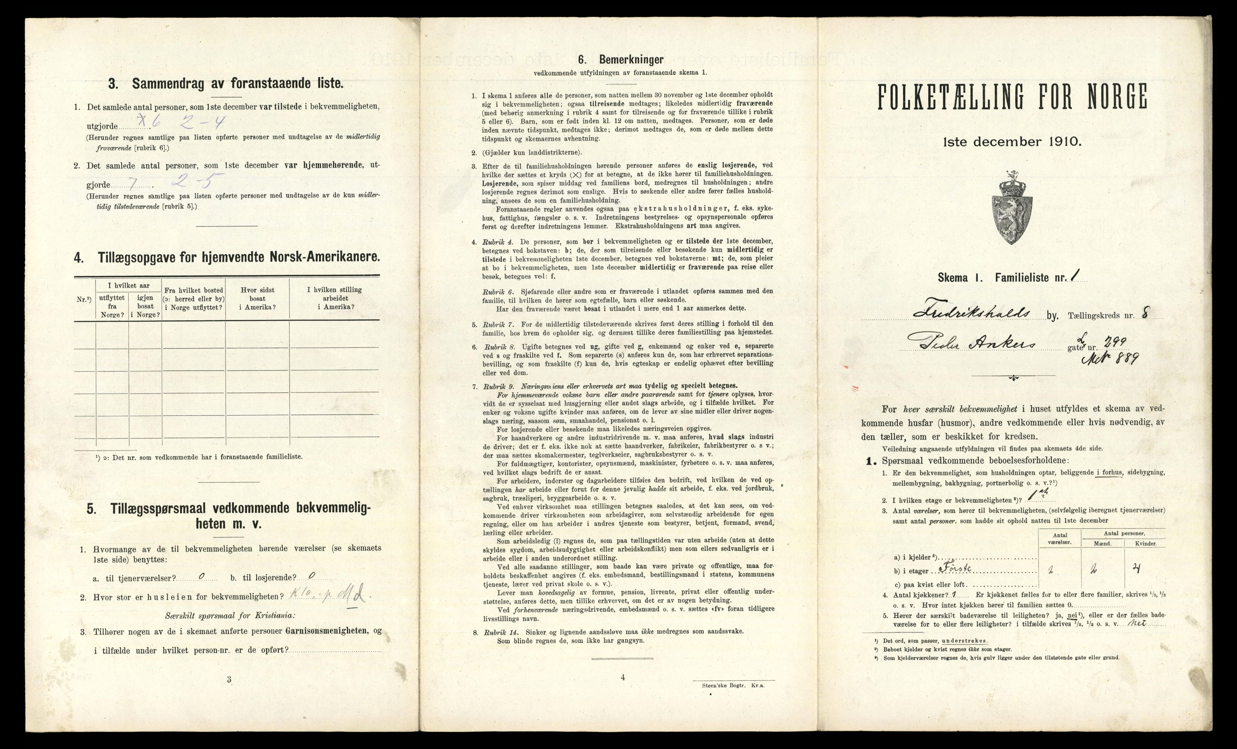 RA, 1910 census for Fredrikshald, 1910, p. 2236