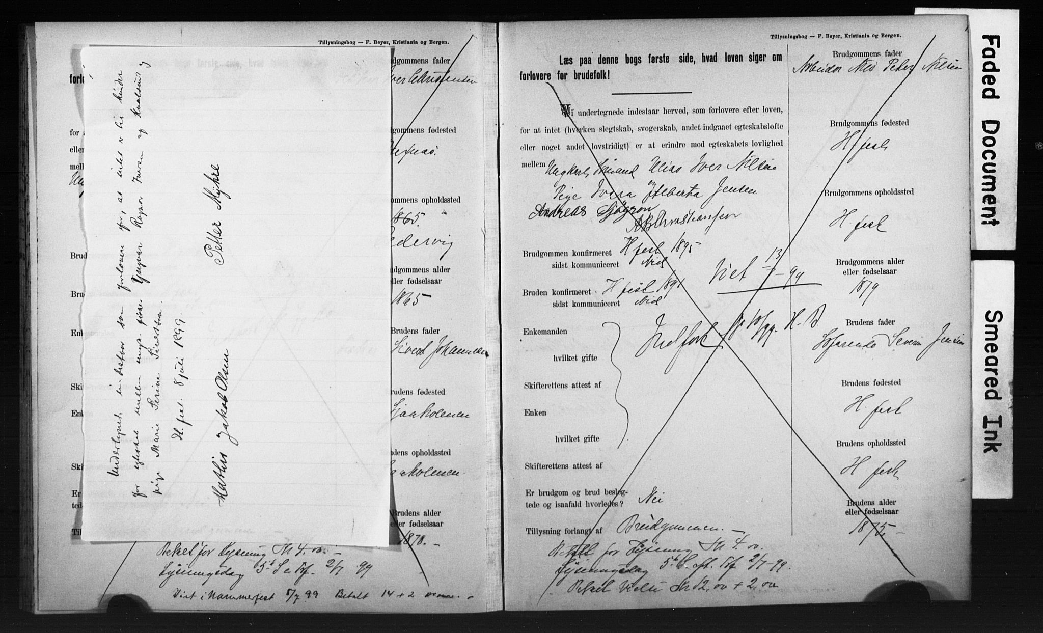 Hammerfest sokneprestkontor, AV/SATØ-S-1347/I/Ib/L0070/0004: Banns register no. 70.4, 1896-1899