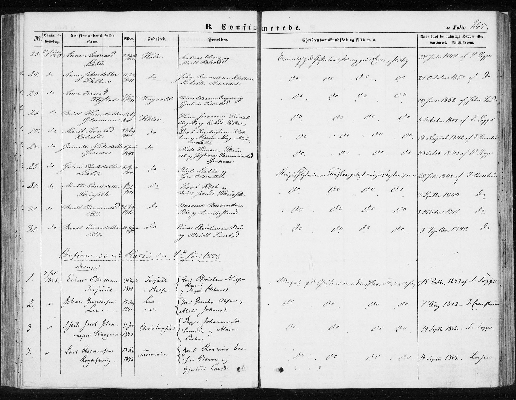 Ministerialprotokoller, klokkerbøker og fødselsregistre - Møre og Romsdal, SAT/A-1454/576/L0883: Parish register (official) no. 576A01, 1849-1865, p. 265