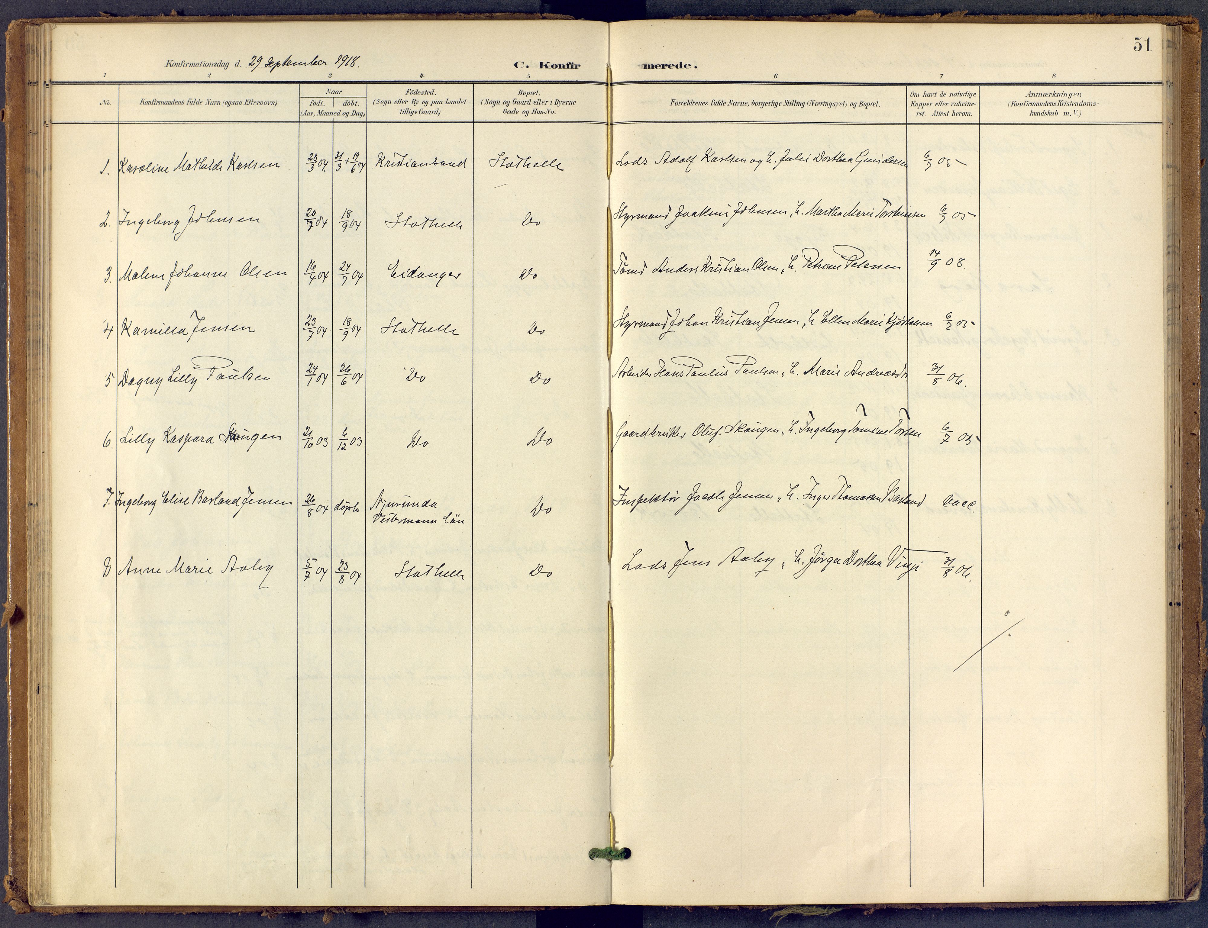 Bamble kirkebøker, SAKO/A-253/F/Fb/L0002: Parish register (official) no. II 2, 1900-1921, p. 51