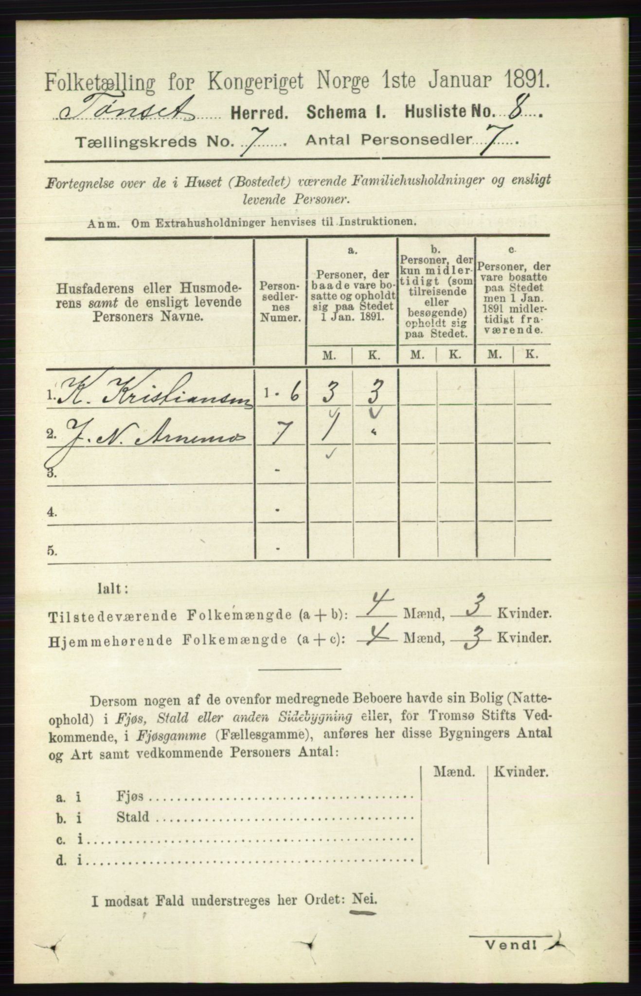 RA, 1891 census for 0437 Tynset, 1891, p. 1675