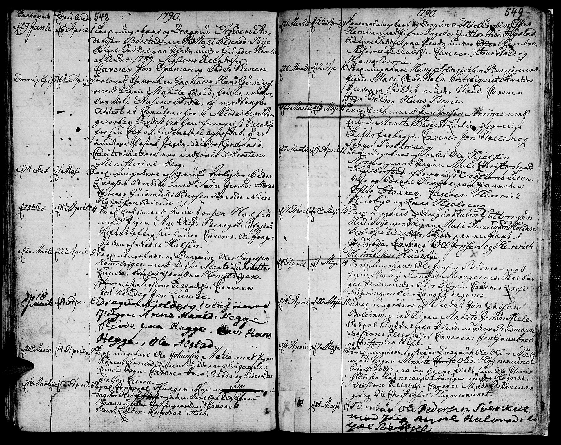 Ministerialprotokoller, klokkerbøker og fødselsregistre - Nord-Trøndelag, SAT/A-1458/709/L0059: Parish register (official) no. 709A06, 1781-1797, p. 548-549