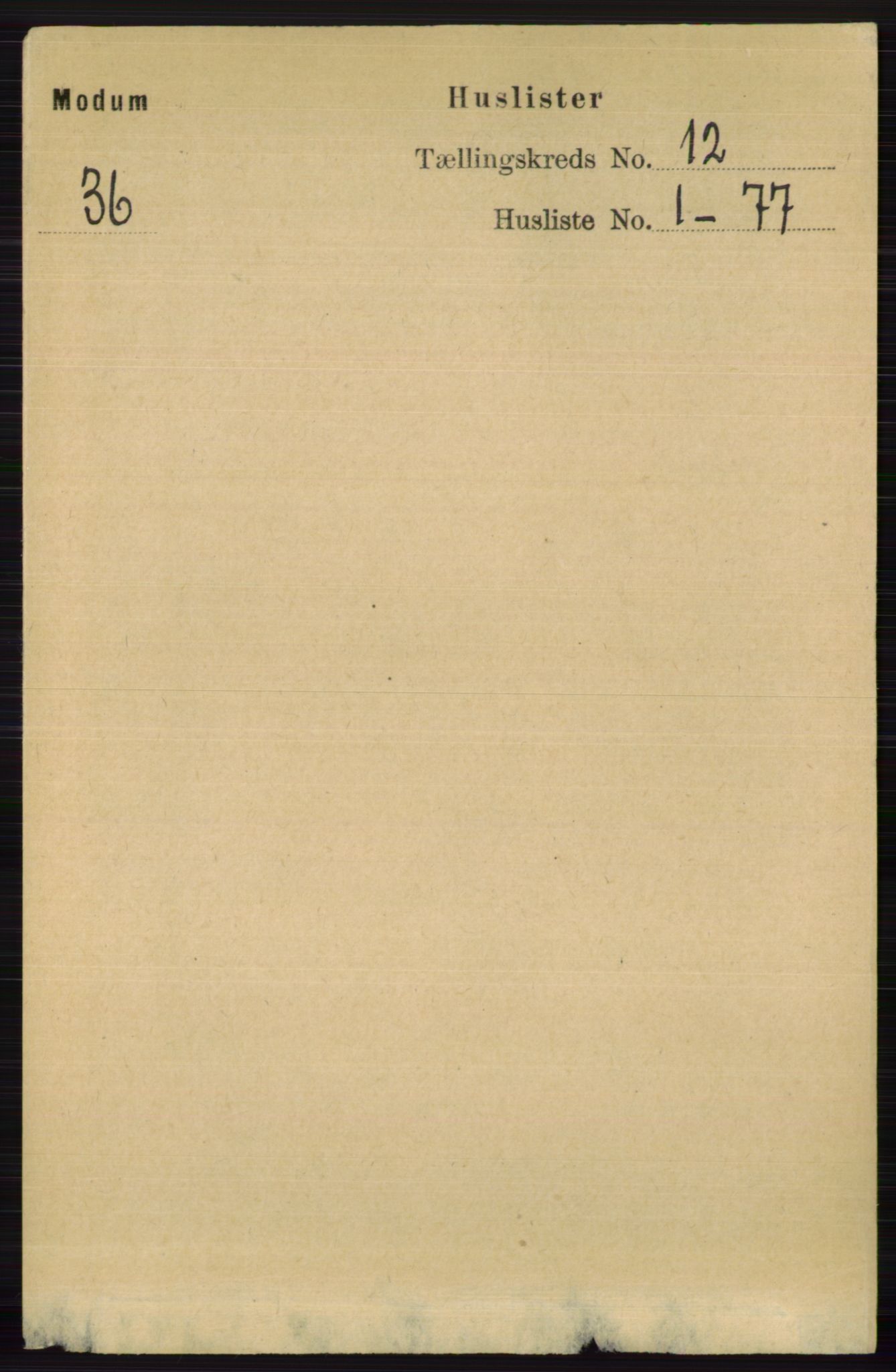 RA, 1891 census for 0623 Modum, 1891, p. 4373