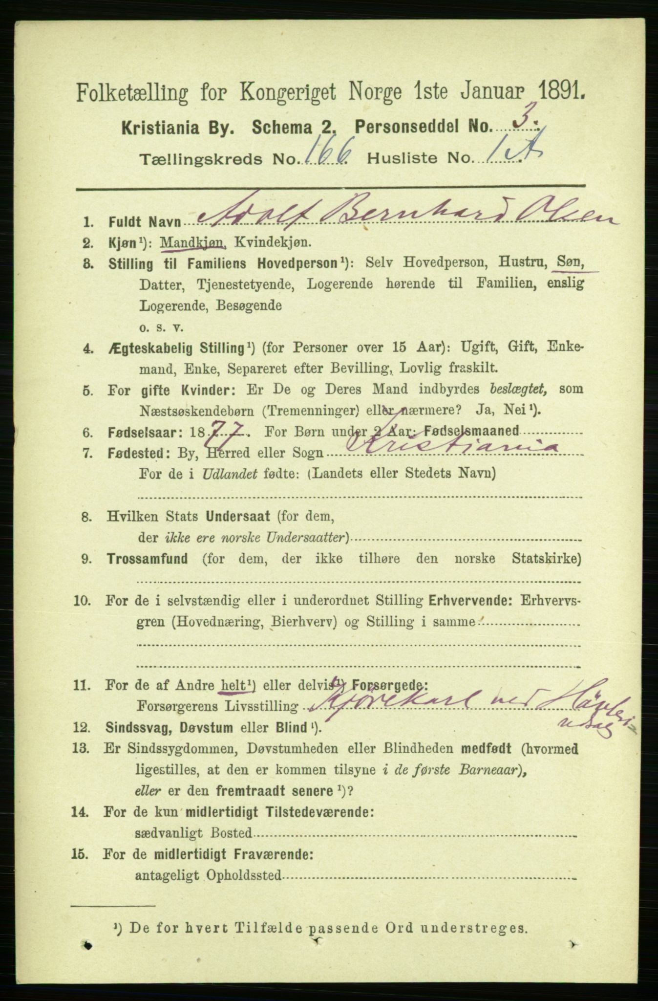 RA, 1891 census for 0301 Kristiania, 1891, p. 96112