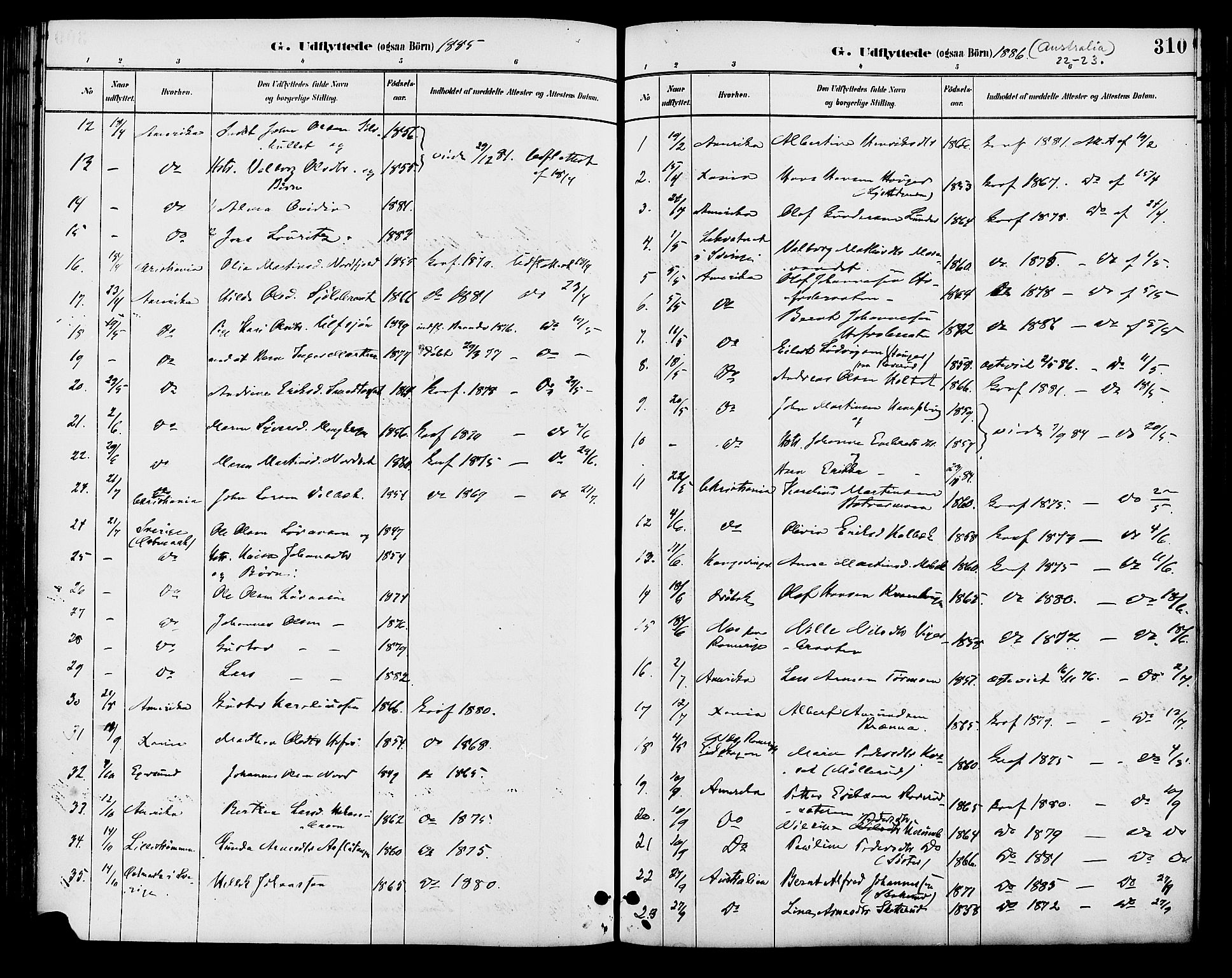 Brandval prestekontor, SAH/PREST-034/H/Ha/Haa/L0002: Parish register (official) no. 2, 1880-1894, p. 310