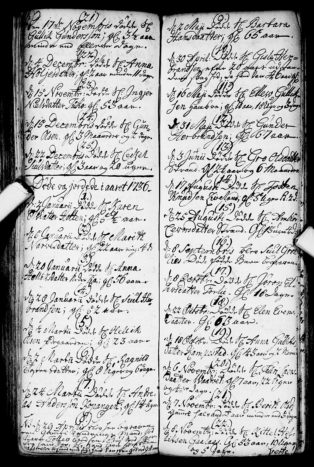 Flesberg kirkebøker, AV/SAKO-A-18/F/Fa/L0002: Parish register (official) no. I 2, 1726-1747