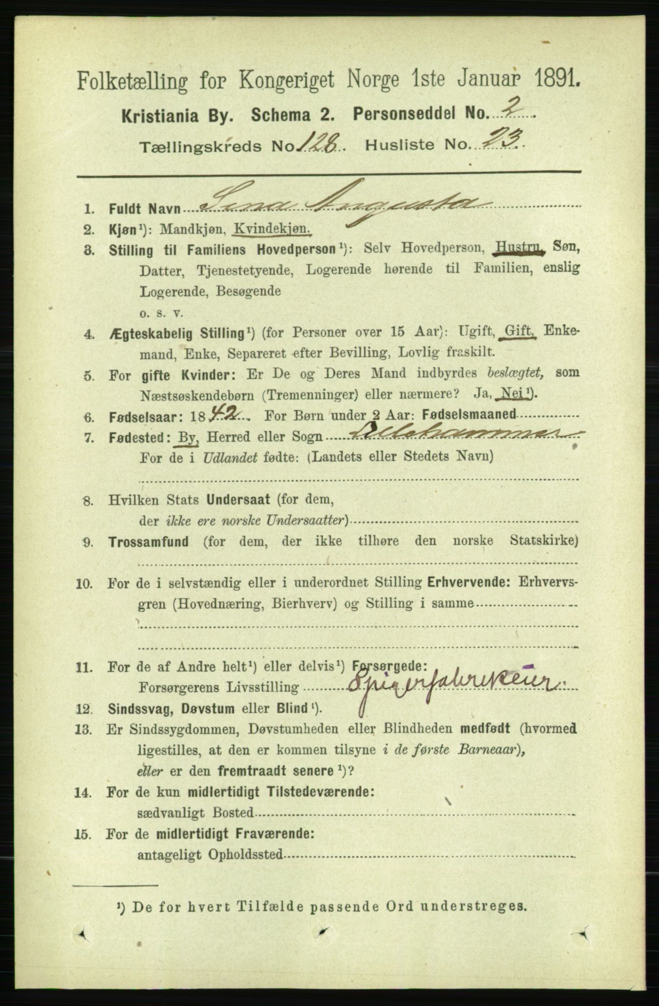 RA, 1891 census for 0301 Kristiania, 1891, p. 69049