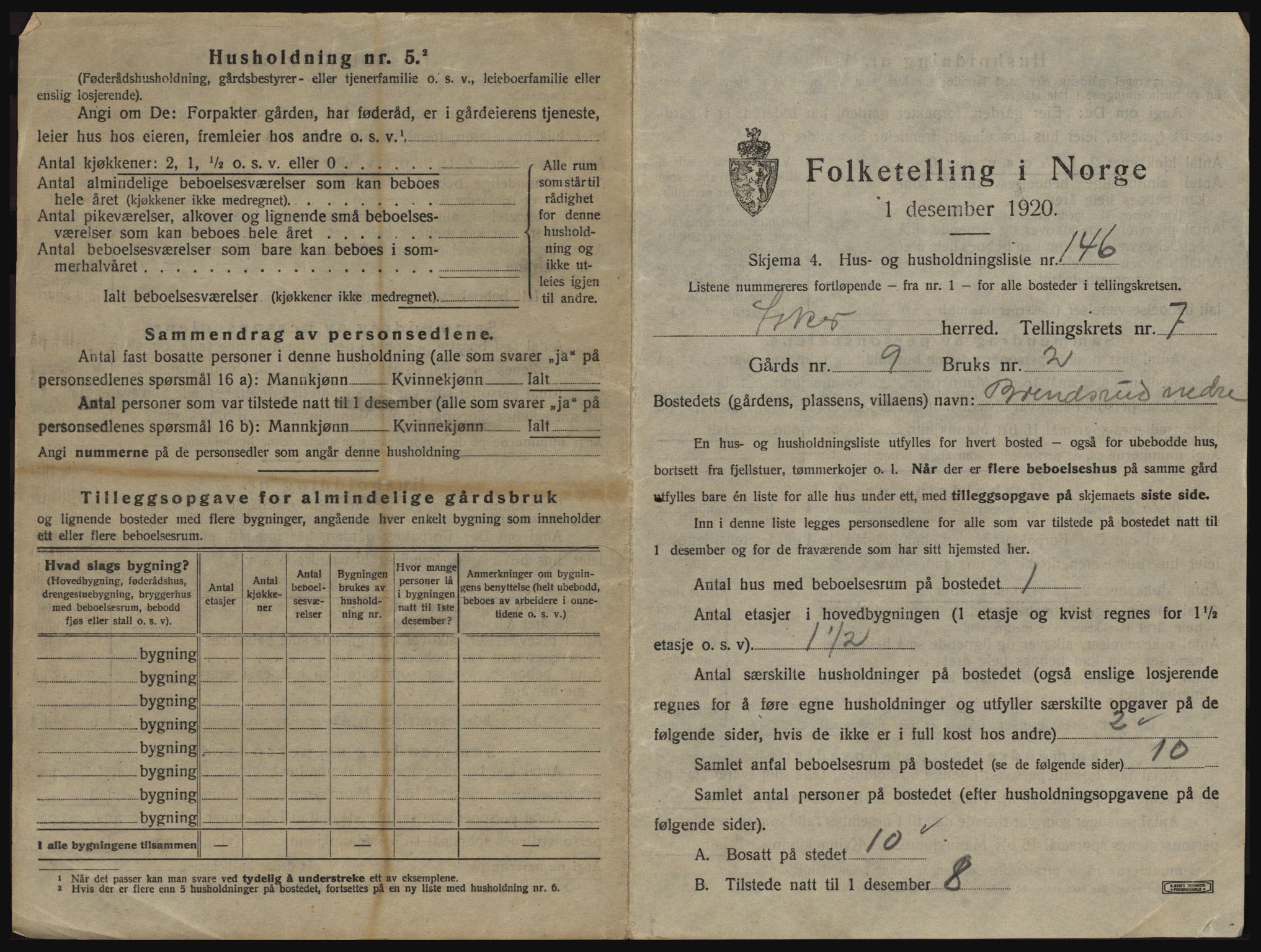 SAO, 1920 census for Asker, 1920, p. 2296