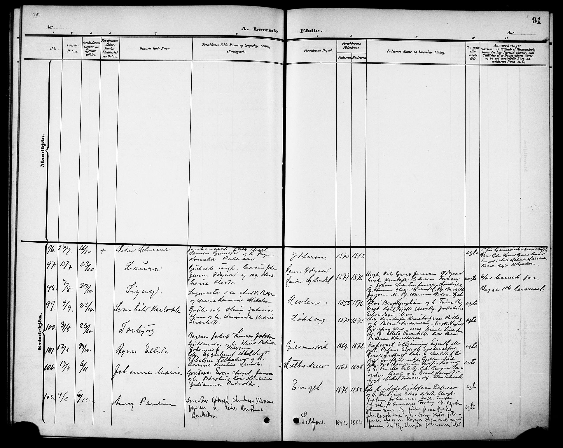 Ministerialprotokoller, klokkerbøker og fødselsregistre - Nordland, AV/SAT-A-1459/827/L0422: Parish register (copy) no. 827C11, 1899-1912, p. 91