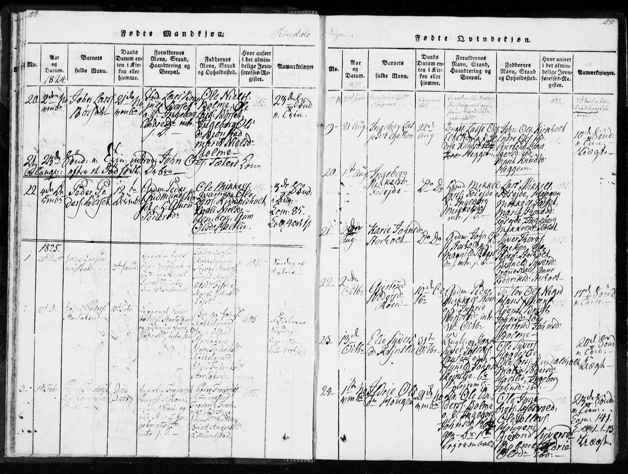 Ministerialprotokoller, klokkerbøker og fødselsregistre - Møre og Romsdal, AV/SAT-A-1454/595/L1041: Parish register (official) no. 595A03, 1819-1829, p. 48-49