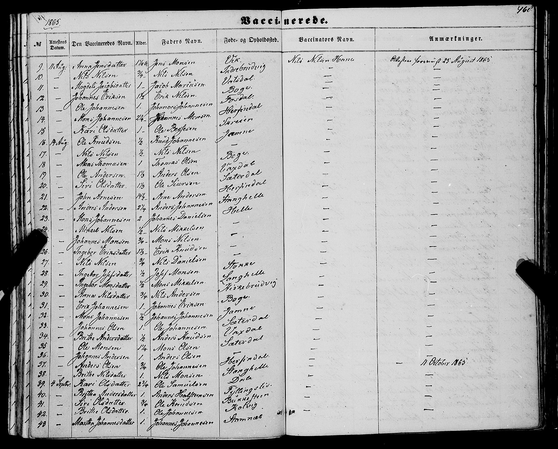 Haus sokneprestembete, AV/SAB-A-75601/H/Haa: Parish register (official) no. A 17, 1858-1870, p. 468