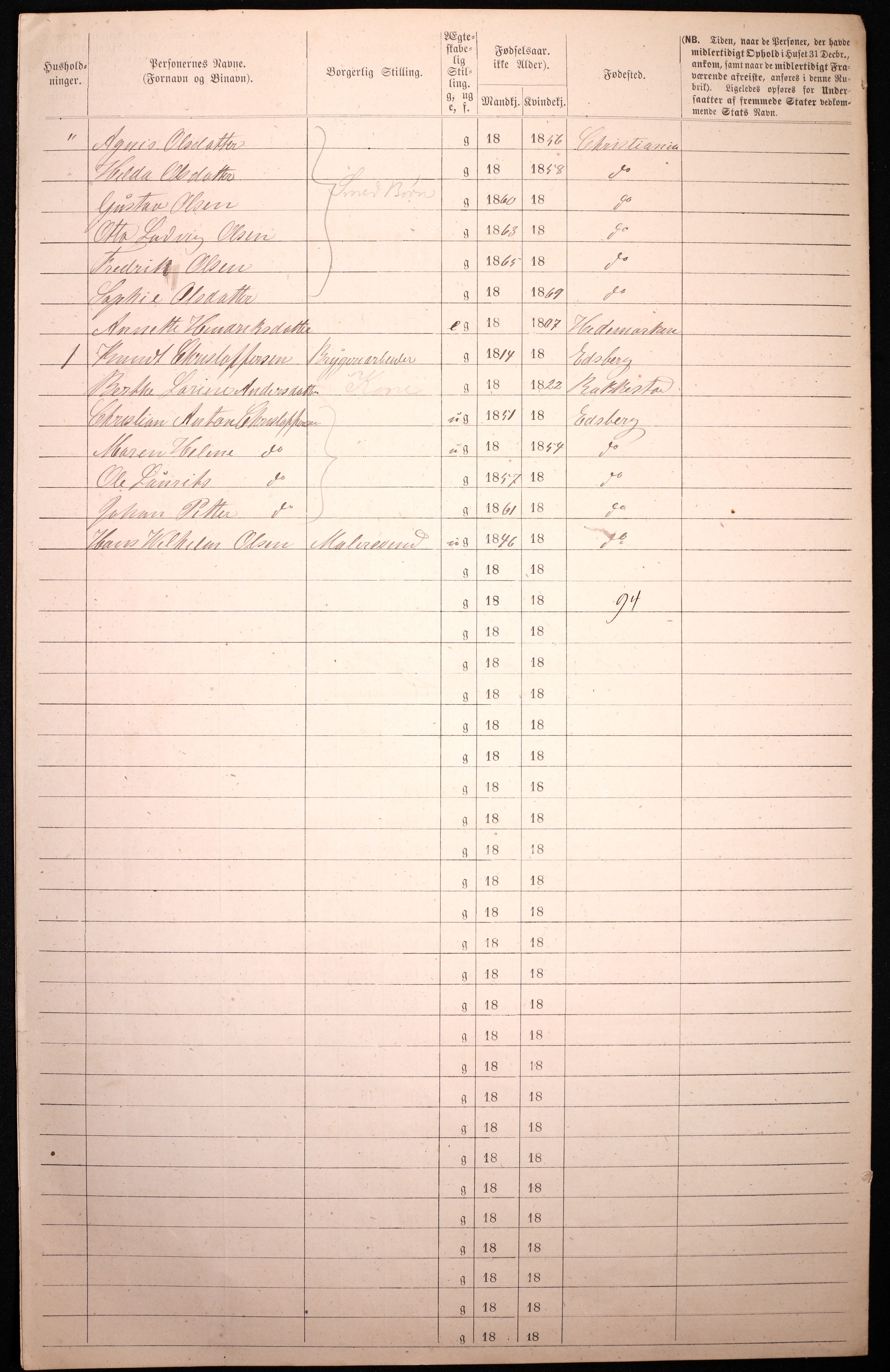 RA, 1870 census for 0301 Kristiania, 1870, p. 2647