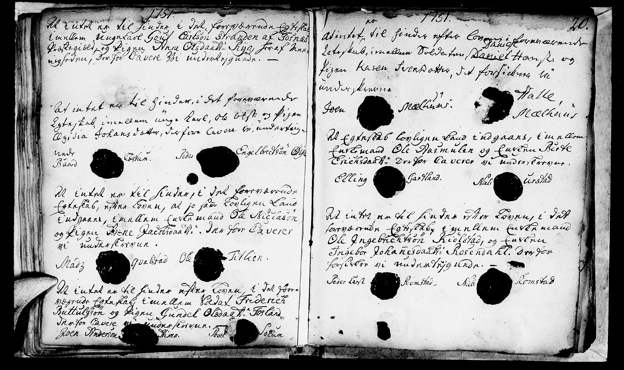 Ministerialprotokoller, klokkerbøker og fødselsregistre - Nord-Trøndelag, SAT/A-1458/764/L0541: Parish register (official) no. 764A01, 1745-1758, p. 20