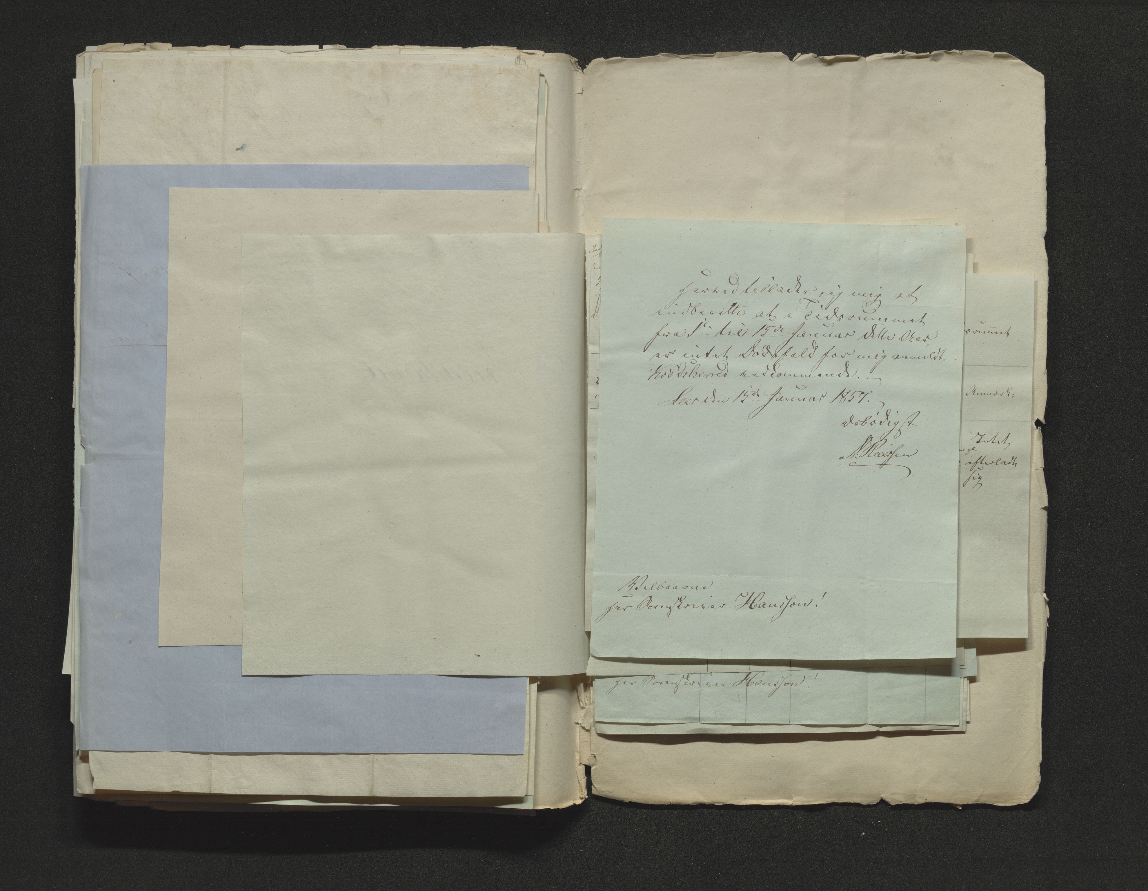 Eiker, Modum og Sigdal sorenskriveri, AV/SAKO-A-123/H/Ha/Hab/L0009: Dødsfallsmeldinger, 1854-1857, p. 523