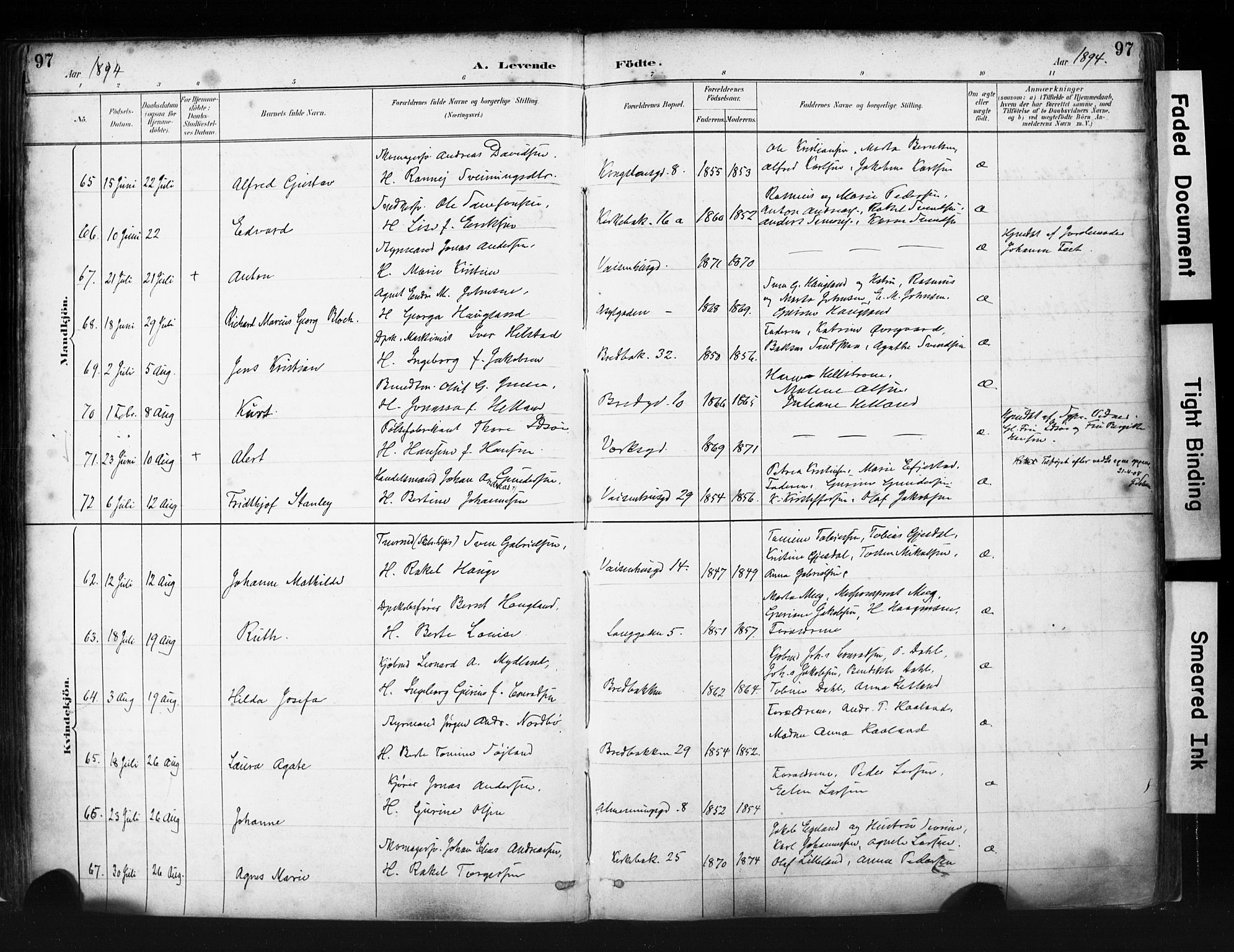 St. Petri sokneprestkontor, AV/SAST-A-101813/001/30/30BA/L0019: Parish register (official) no. A 20, 1888-1901, p. 97