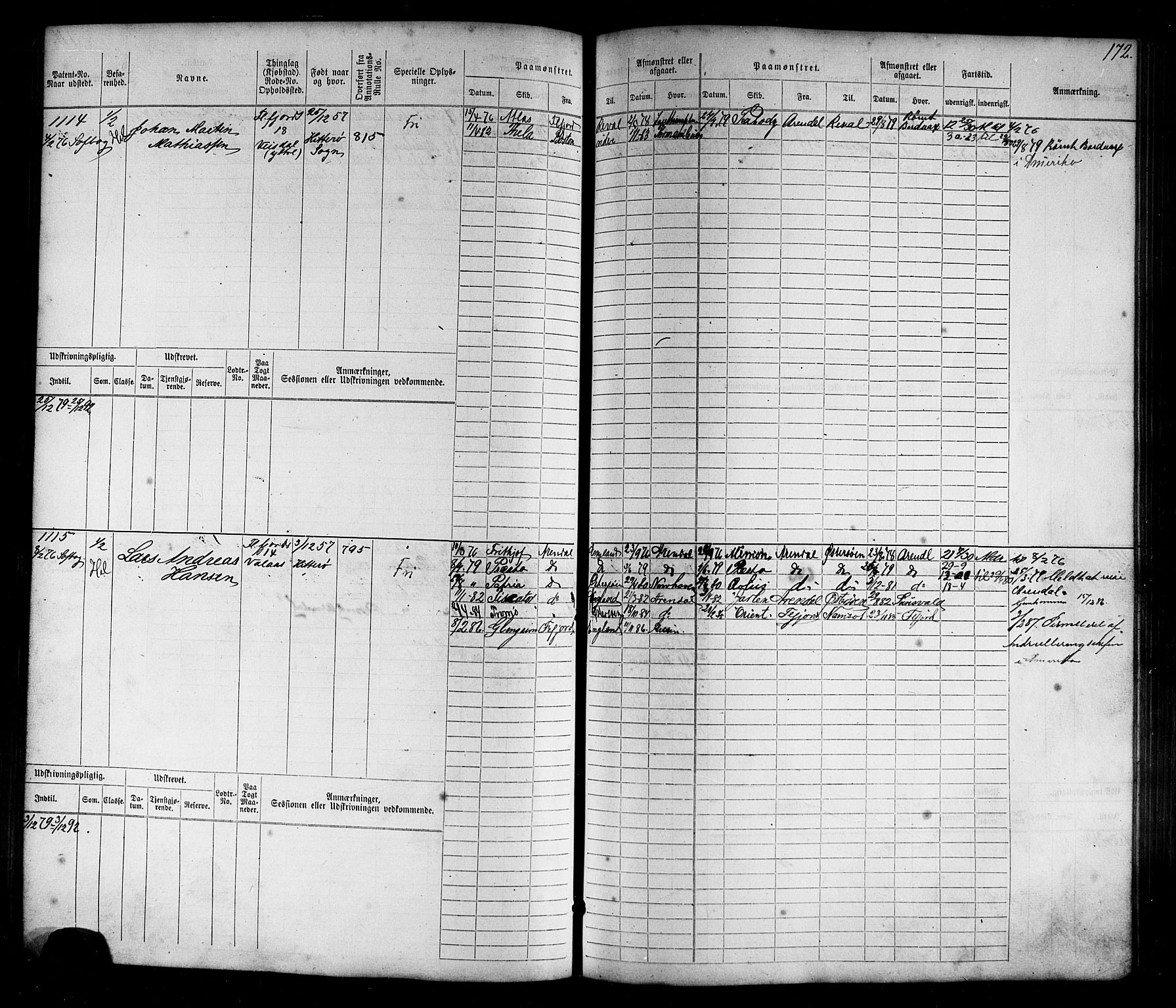 Flekkefjord mønstringskrets, AV/SAK-2031-0018/F/Fb/L0009: Hovedrulle nr 771-1533, Æ-6, 1868-1900, p. 178