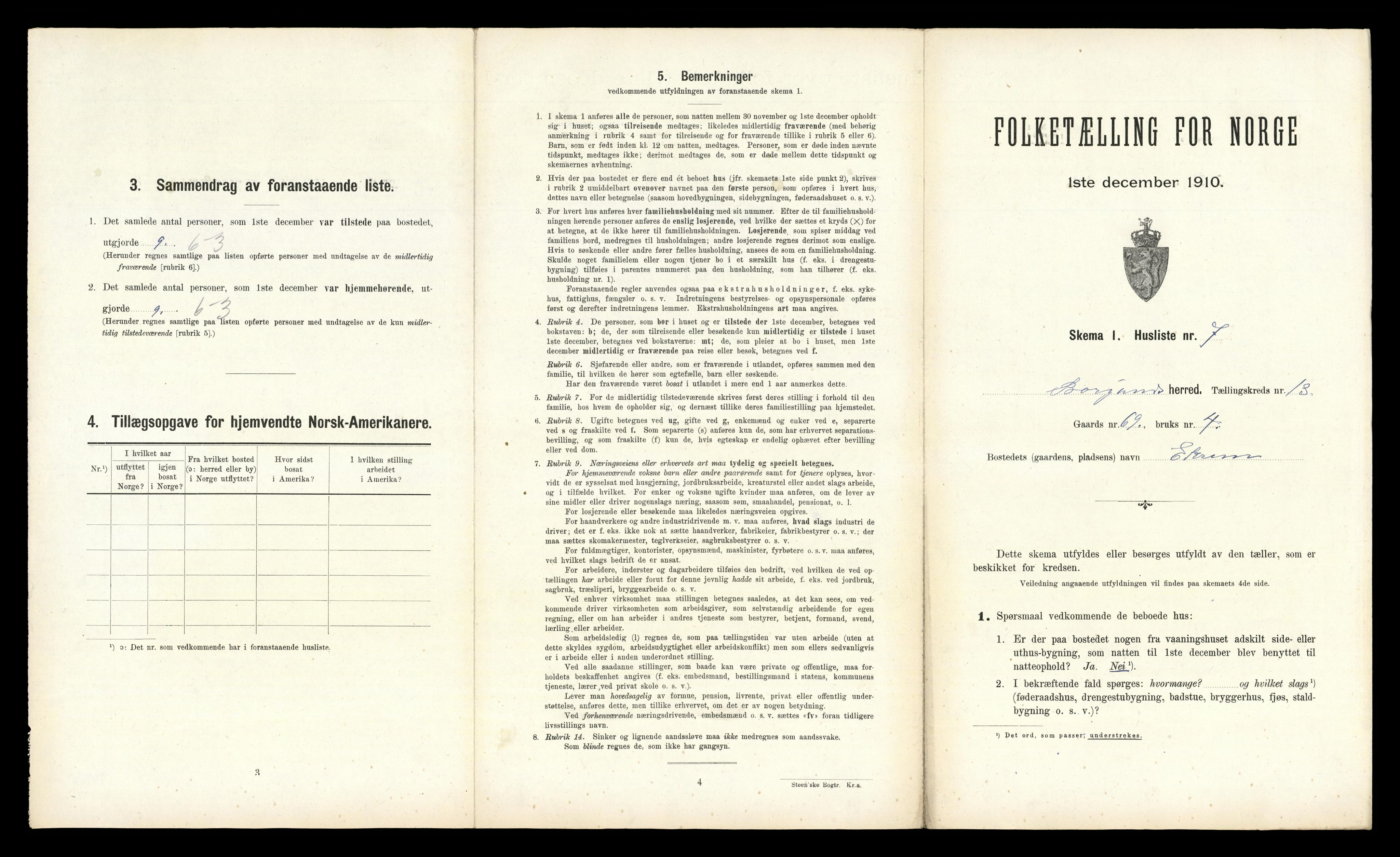 RA, 1910 census for Borgund, 1910, p. 1039