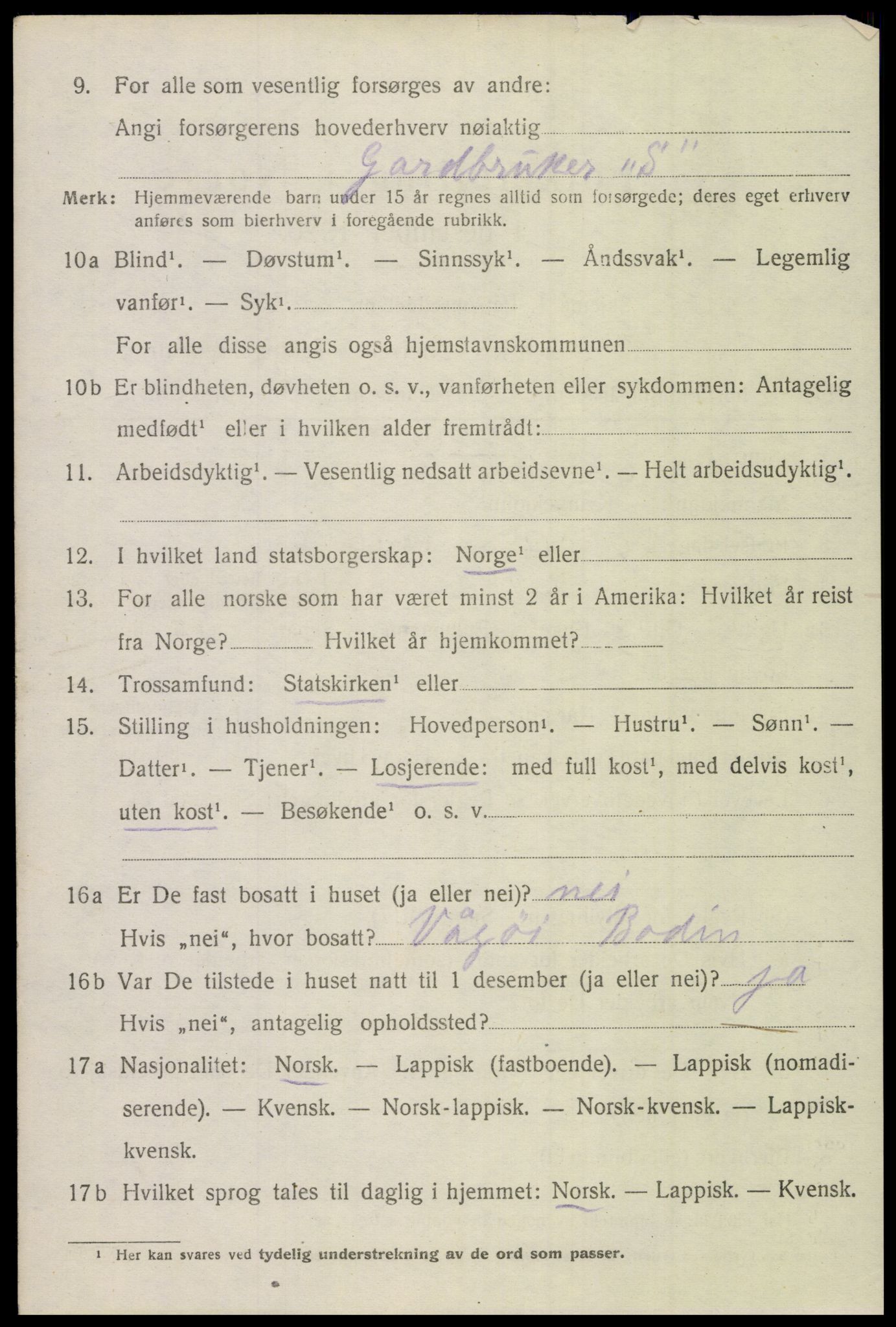 SAT, 1920 census for Bodin, 1920, p. 3489