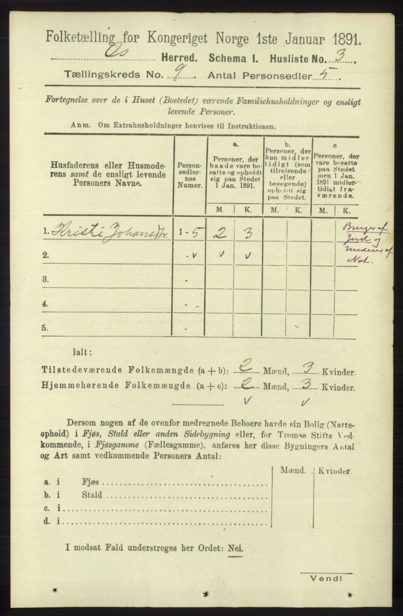 RA, 1891 census for 1243 Os, 1891, p. 1907