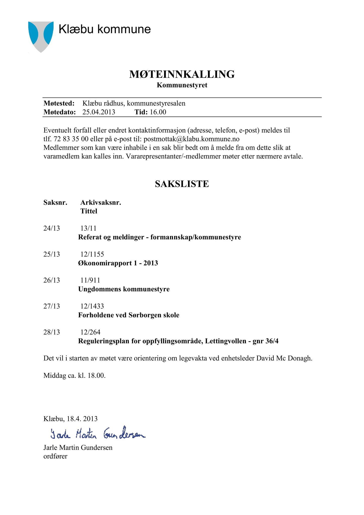 Klæbu Kommune, TRKO/KK/01-KS/L006: Kommunestyret - Møtedokumenter, 2013, p. 566