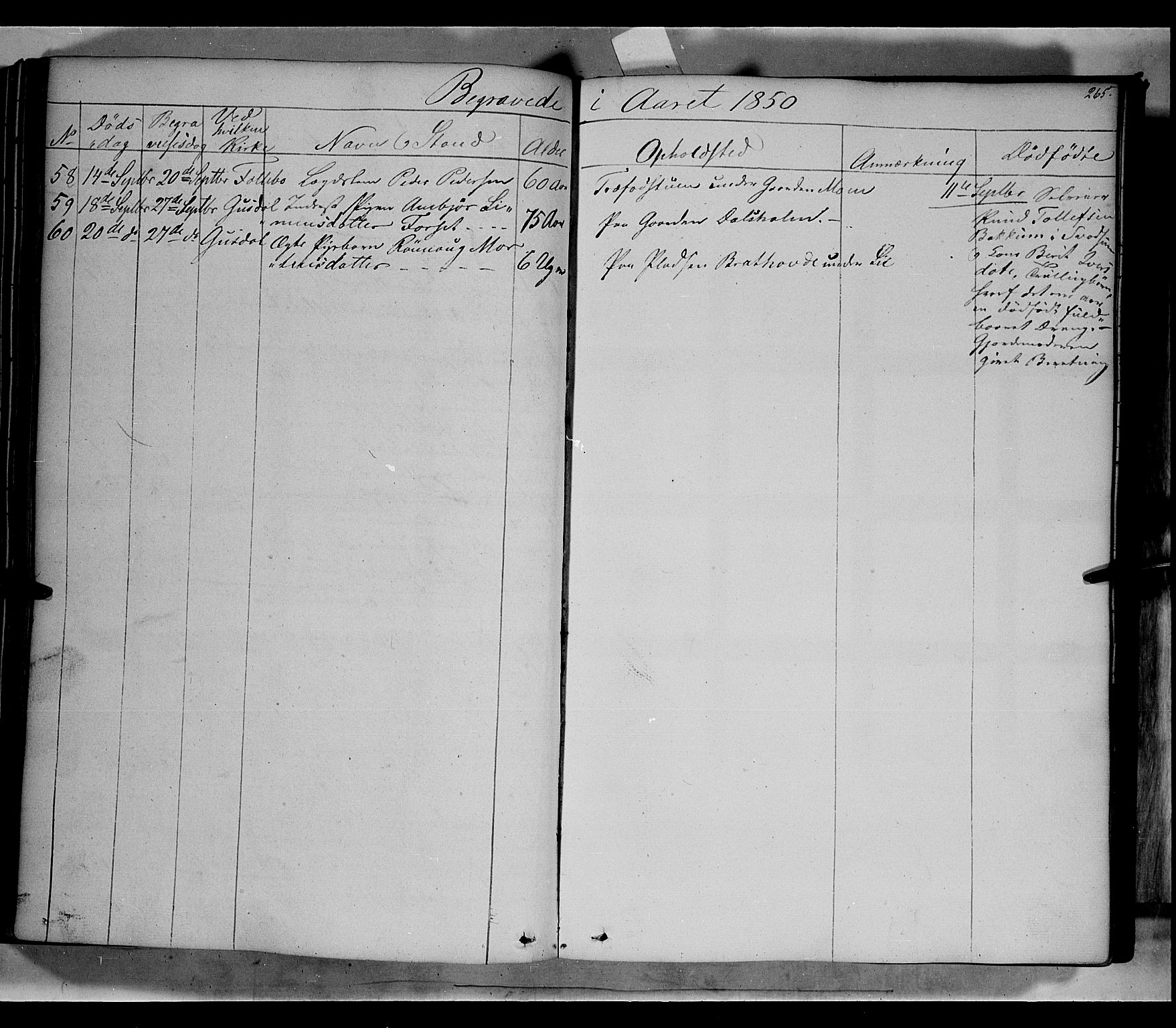 Gausdal prestekontor, SAH/PREST-090/H/Ha/Haa/L0007: Parish register (official) no. 7, 1840-1850, p. 265