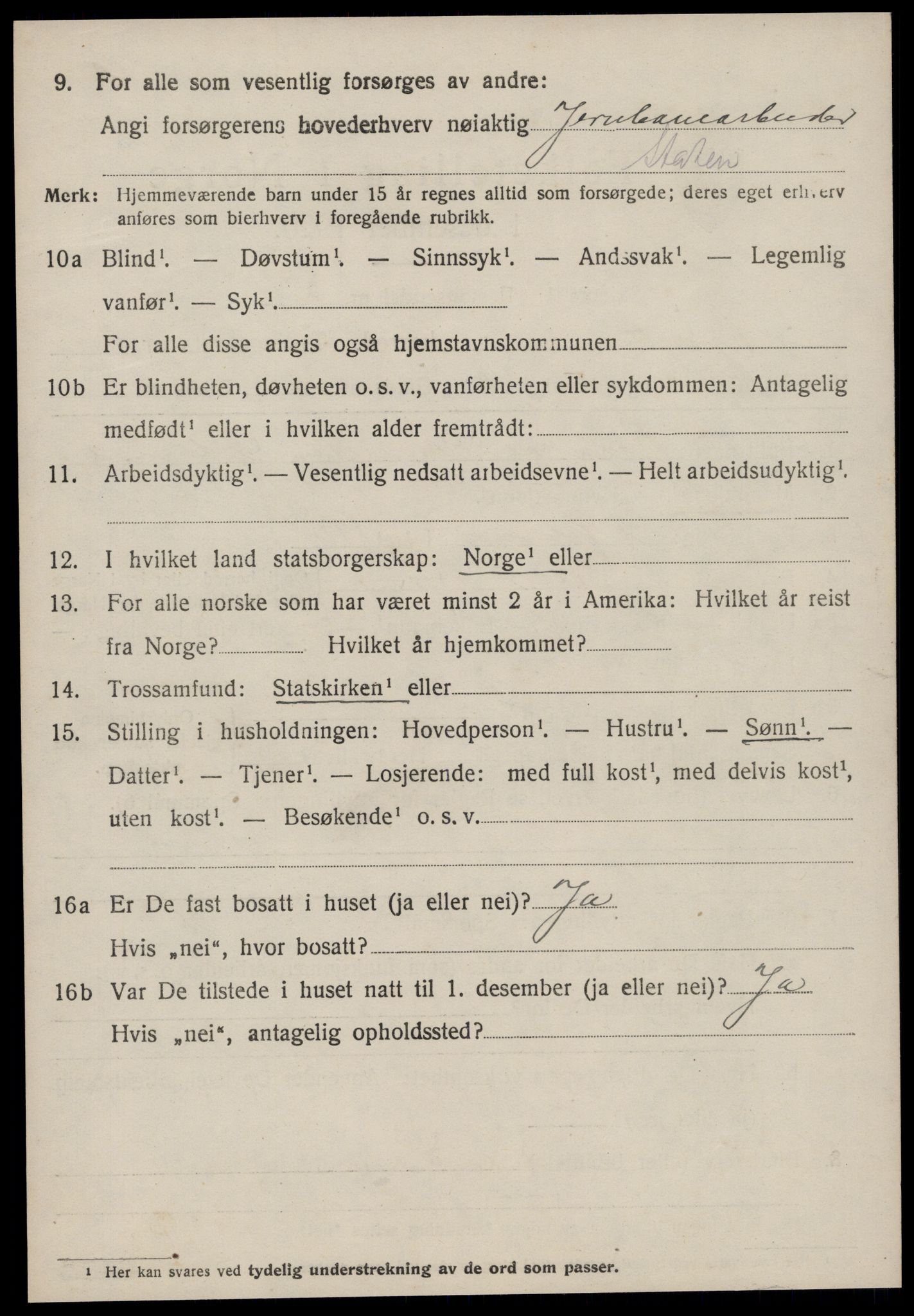 SAT, 1920 census for Grytten, 1920, p. 2213