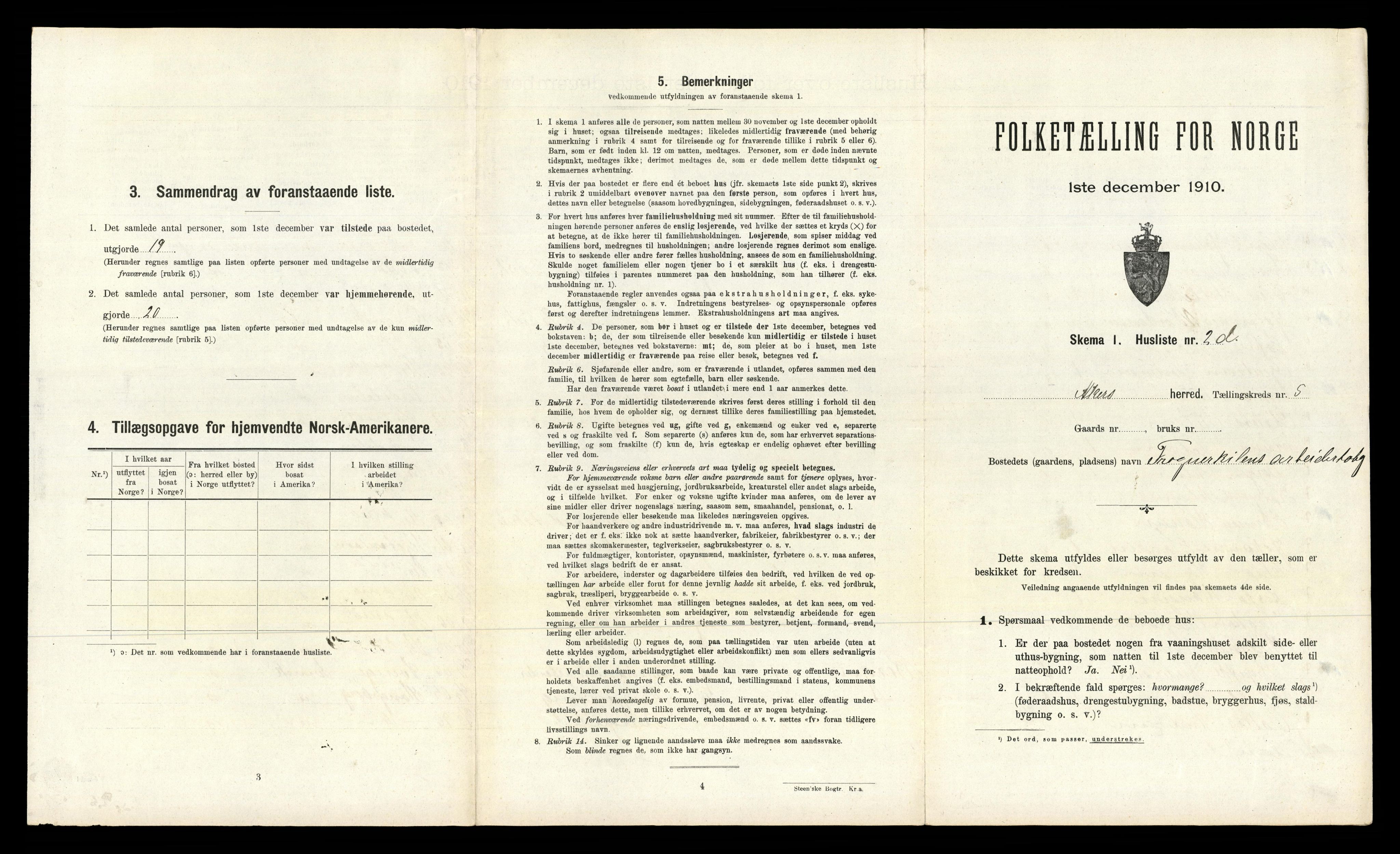 RA, 1910 census for Aker, 1910, p. 1313