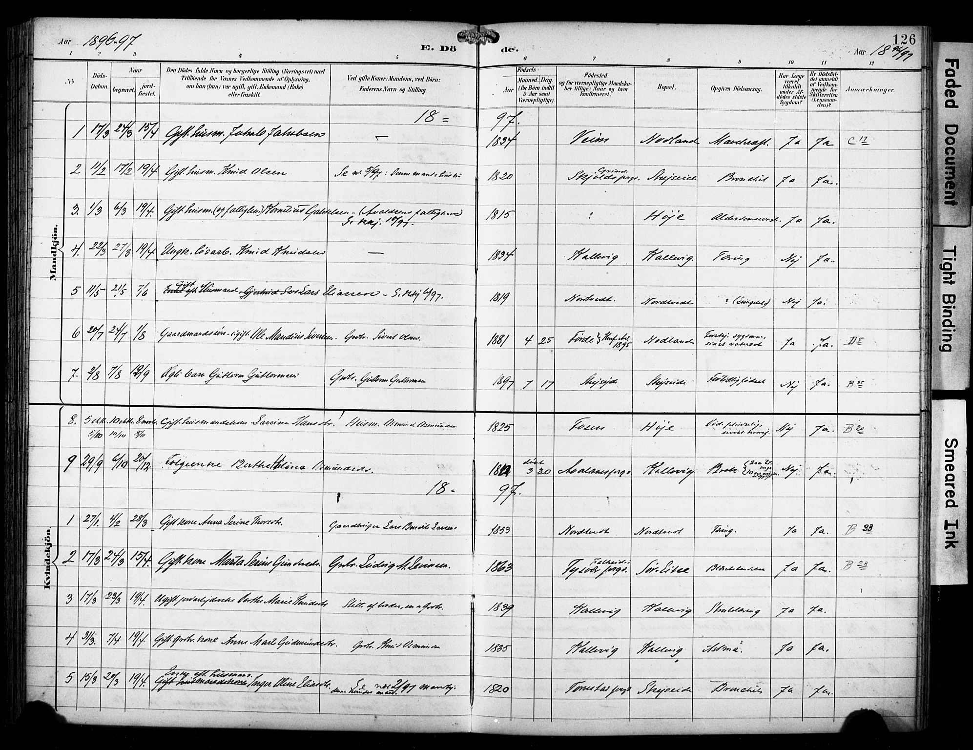 Avaldsnes sokneprestkontor, SAST/A -101851/H/Ha/Haa/L0016: Parish register (official) no. A 16, 1893-1918, p. 126