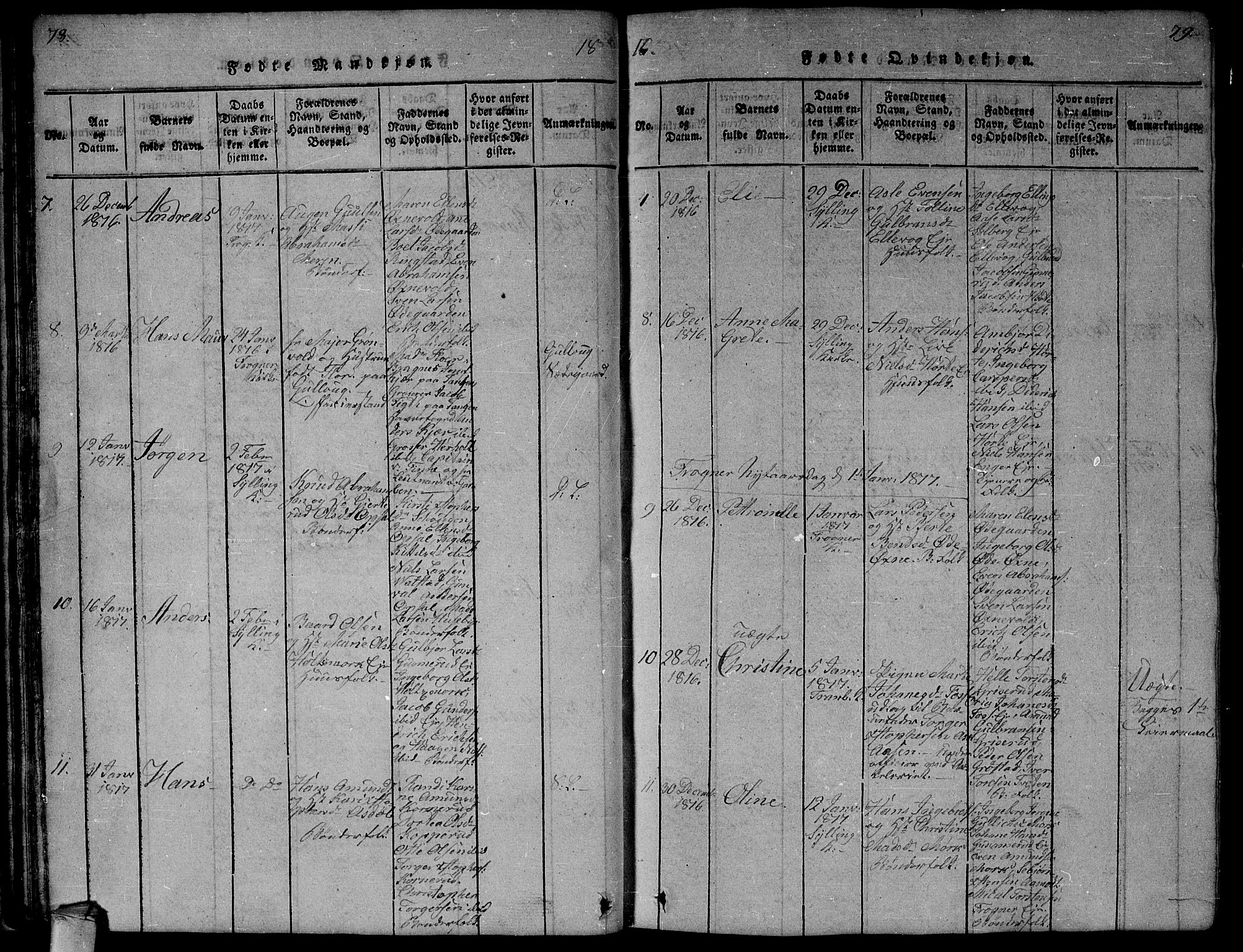 Lier kirkebøker, AV/SAKO-A-230/G/Ga/L0001: Parish register (copy) no. I 1, 1813-1824, p. 78-79