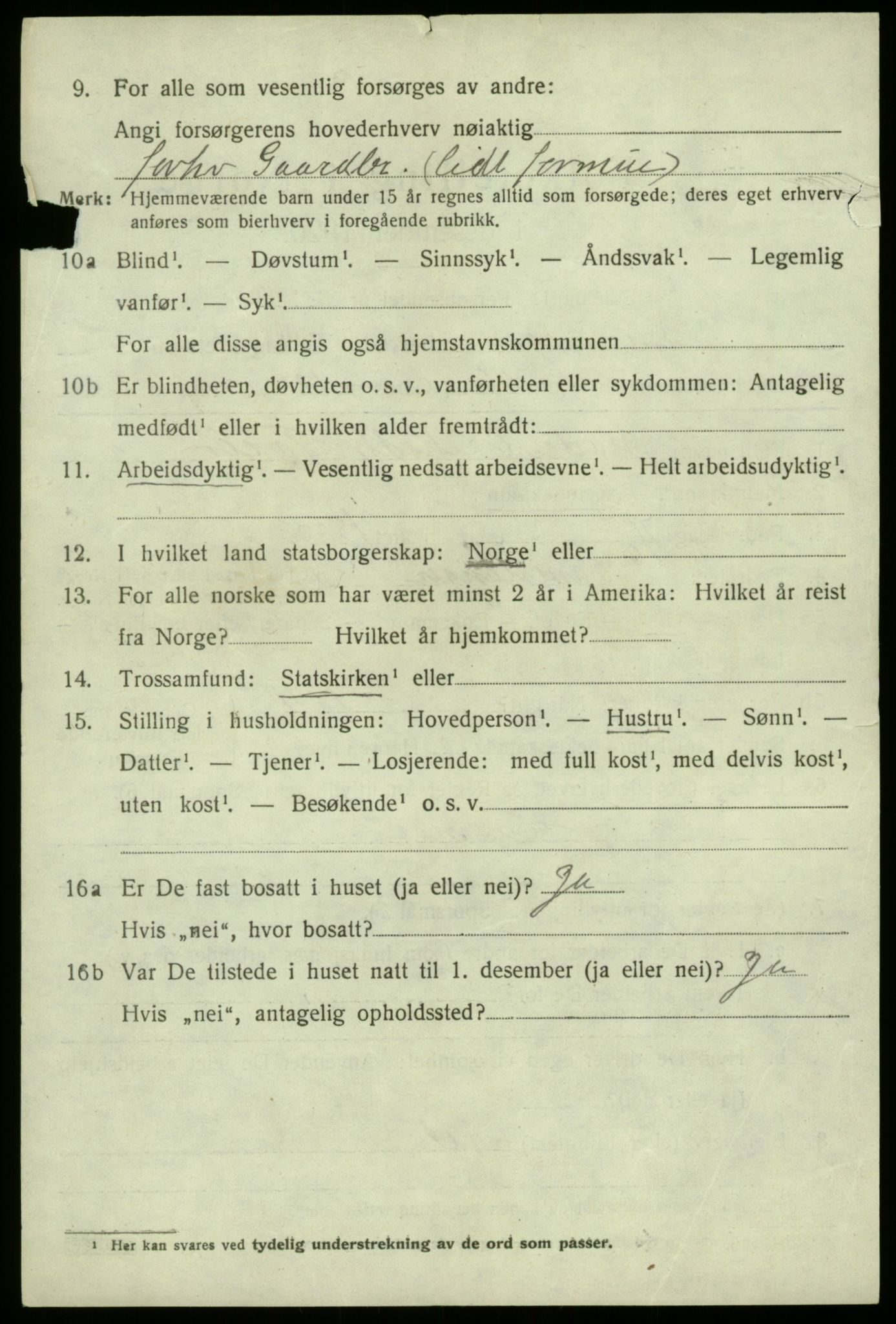 SAB, 1920 census for Samnanger, 1920, p. 2294