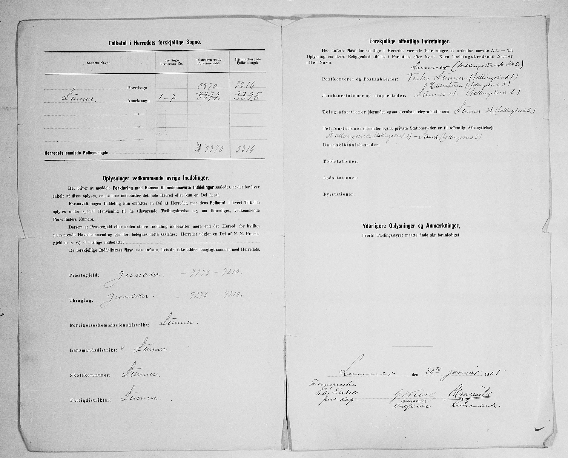 SAH, 1900 census for Lunner, 1900, p. 3