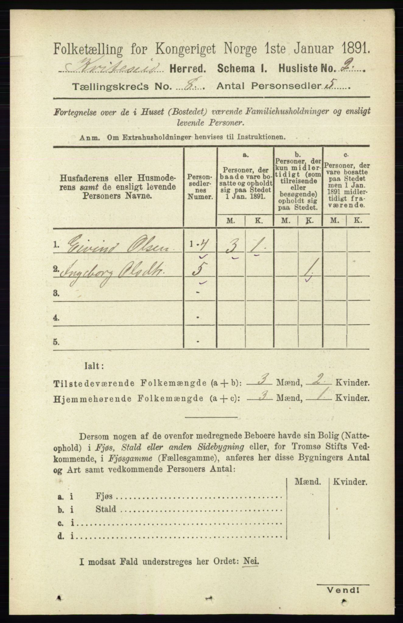 RA, 1891 census for 0829 Kviteseid, 1891, p. 1550