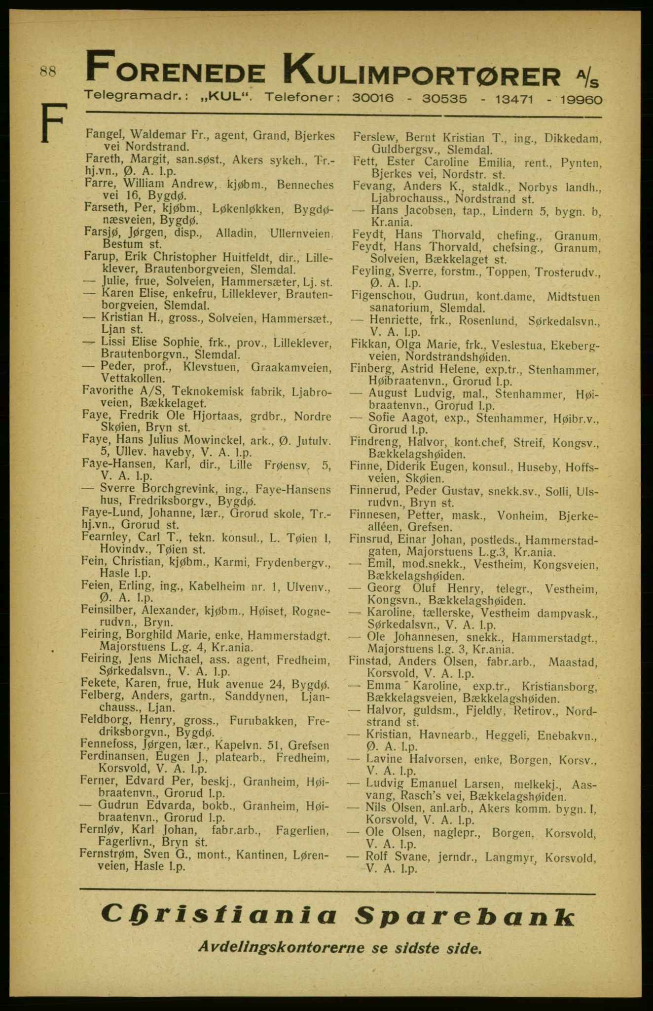 Aker adressebok/adressekalender, PUBL/001/A/002: Akers adressekalender, 1922, p. 88