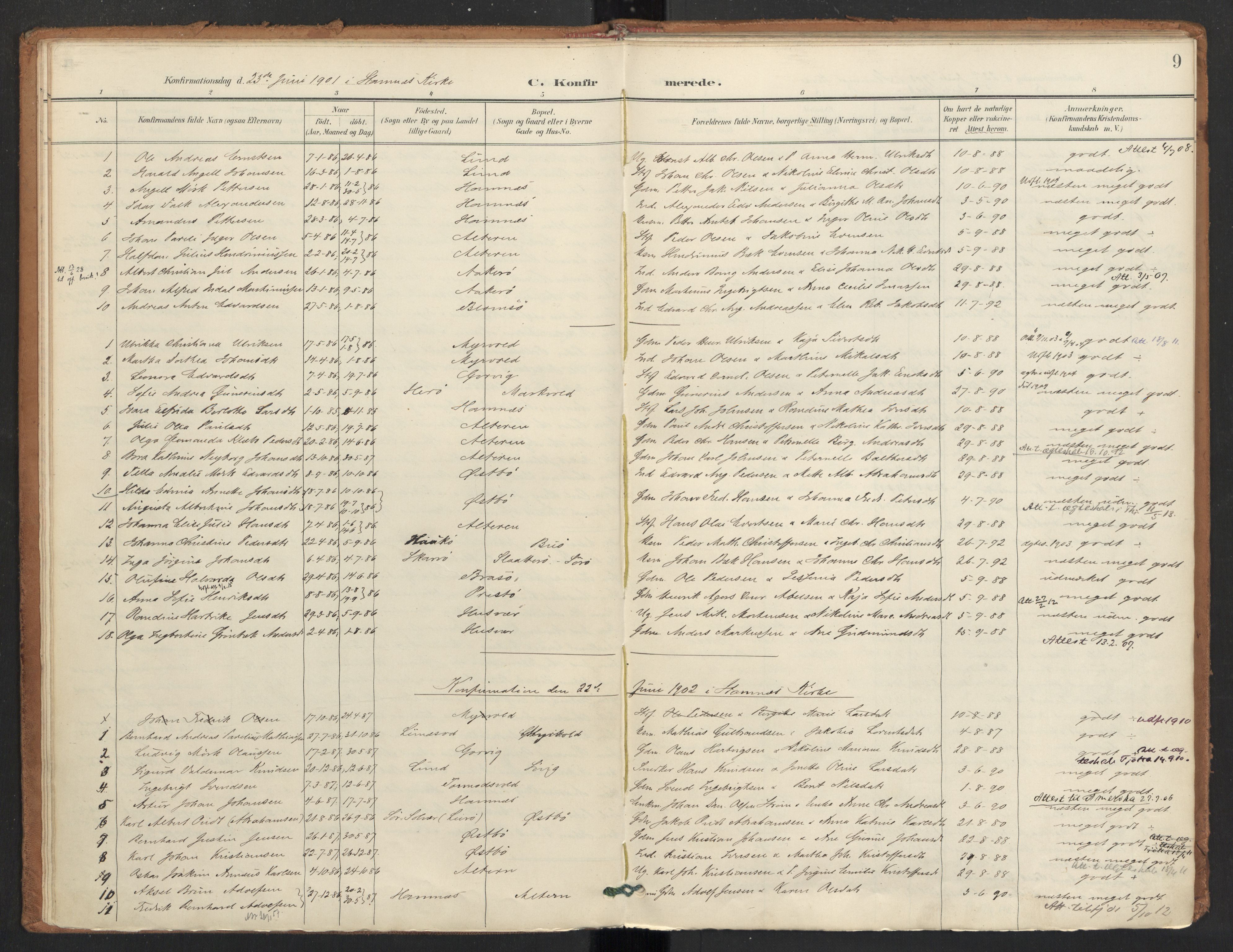 Ministerialprotokoller, klokkerbøker og fødselsregistre - Nordland, SAT/A-1459/830/L0454: Parish register (official) no. 830A18, 1897-1913, p. 9