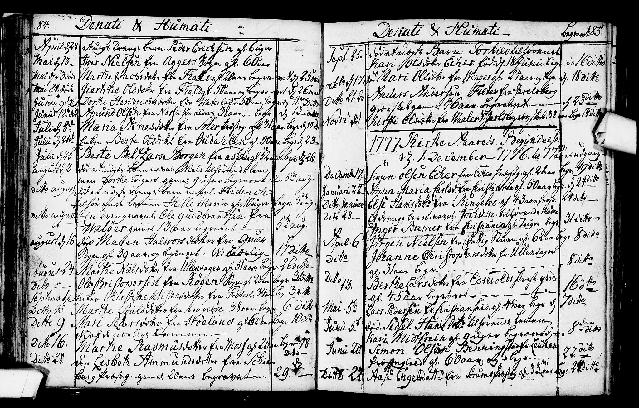 Kristiania tukthusprest Kirkebøker, SAO/A-10881/F/Fa/L0001: Parish register (official) no. 1, 1758-1828, p. 84-85