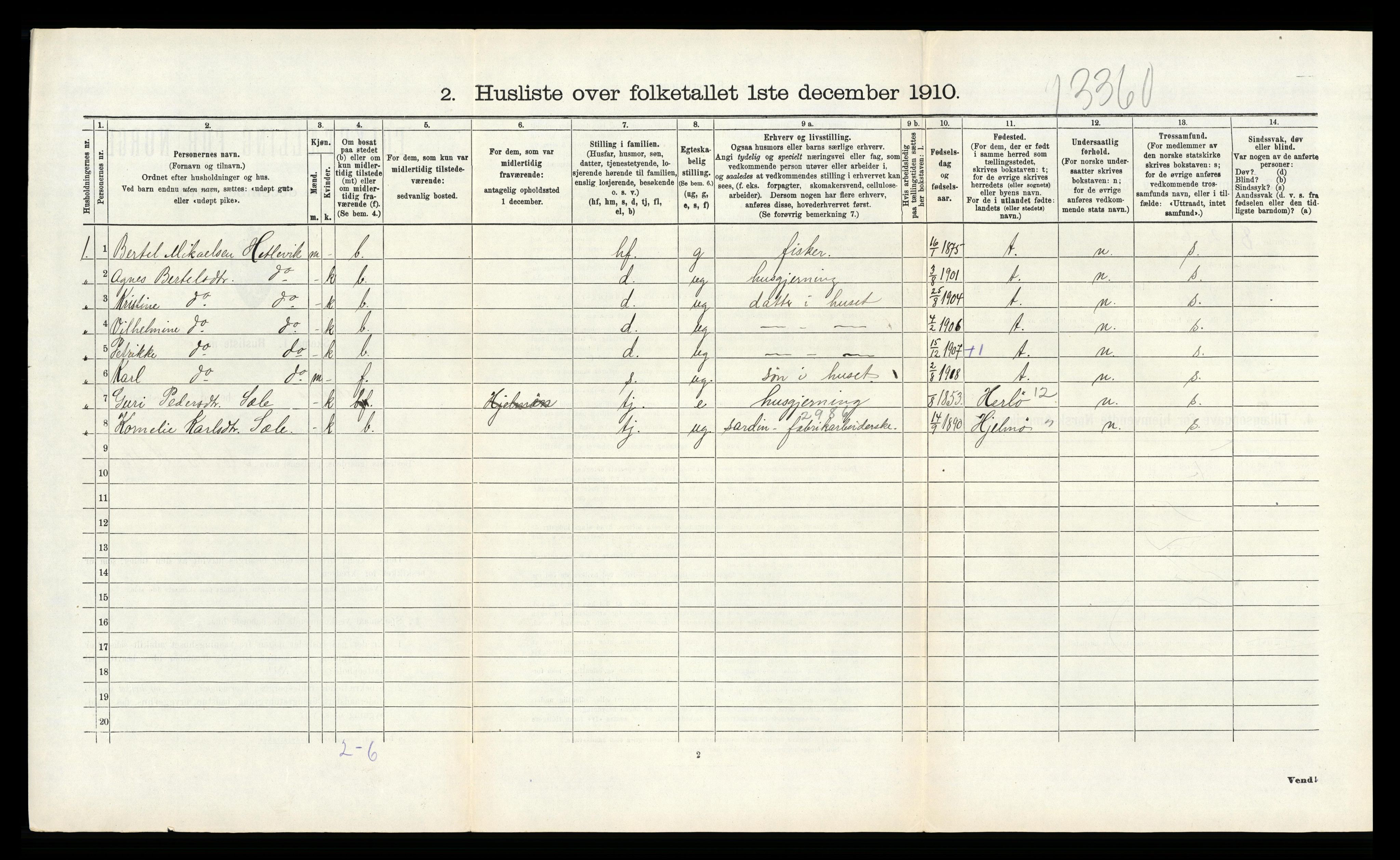 RA, 1910 census for Askøy, 1910, p. 899