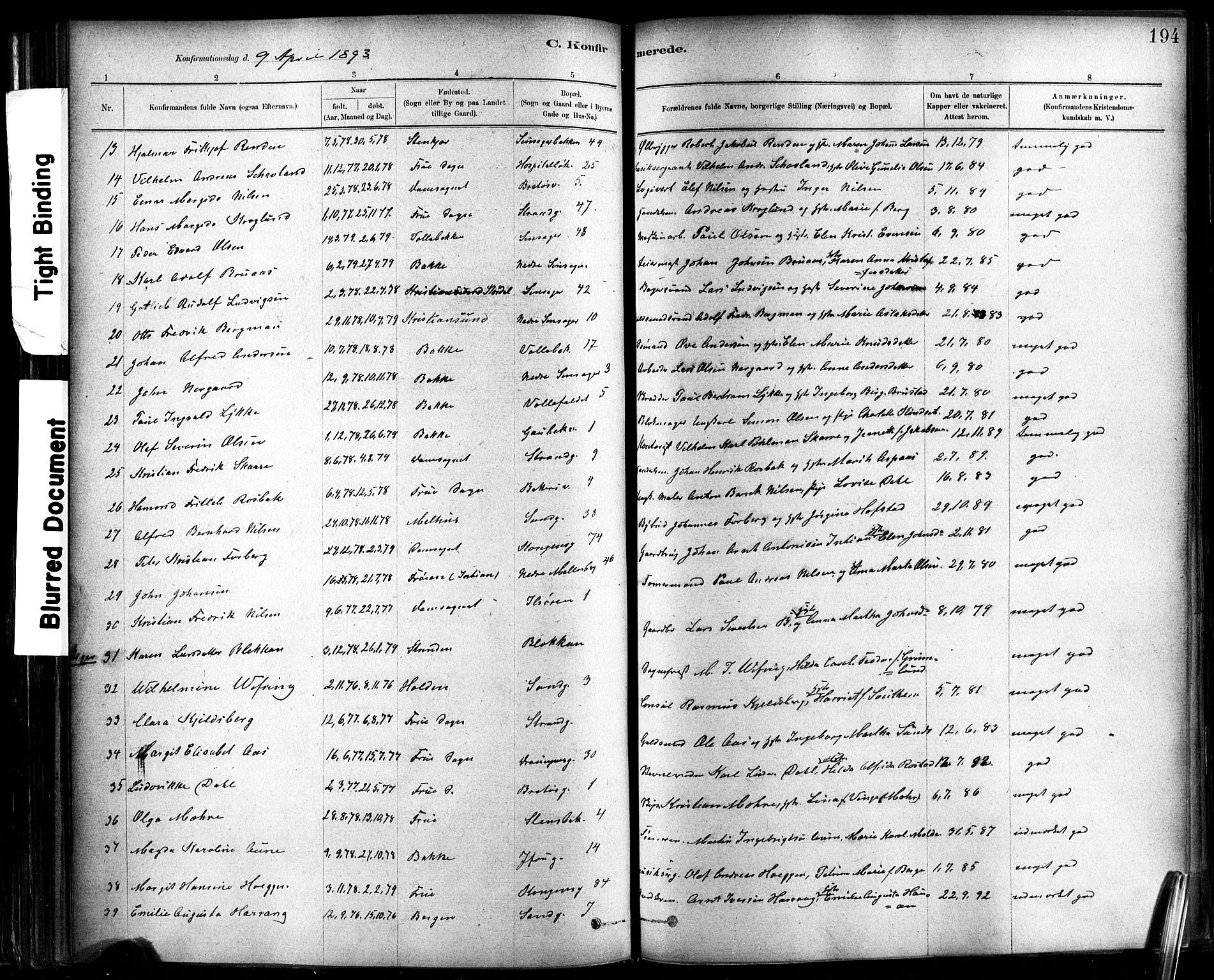 Ministerialprotokoller, klokkerbøker og fødselsregistre - Sør-Trøndelag, SAT/A-1456/602/L0119: Parish register (official) no. 602A17, 1880-1901, p. 194