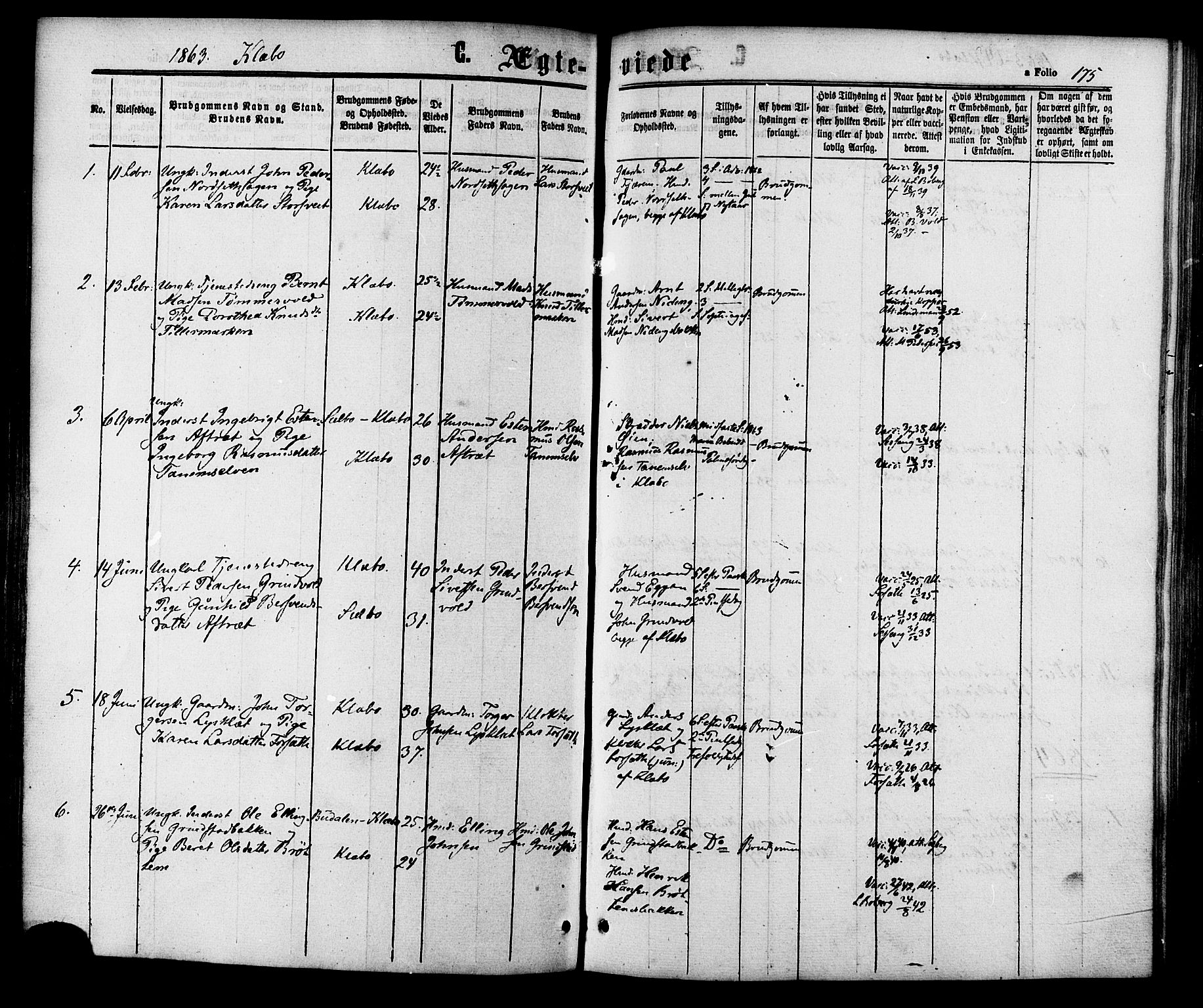 Ministerialprotokoller, klokkerbøker og fødselsregistre - Sør-Trøndelag, SAT/A-1456/618/L0442: Parish register (official) no. 618A06 /1, 1863-1879, p. 175