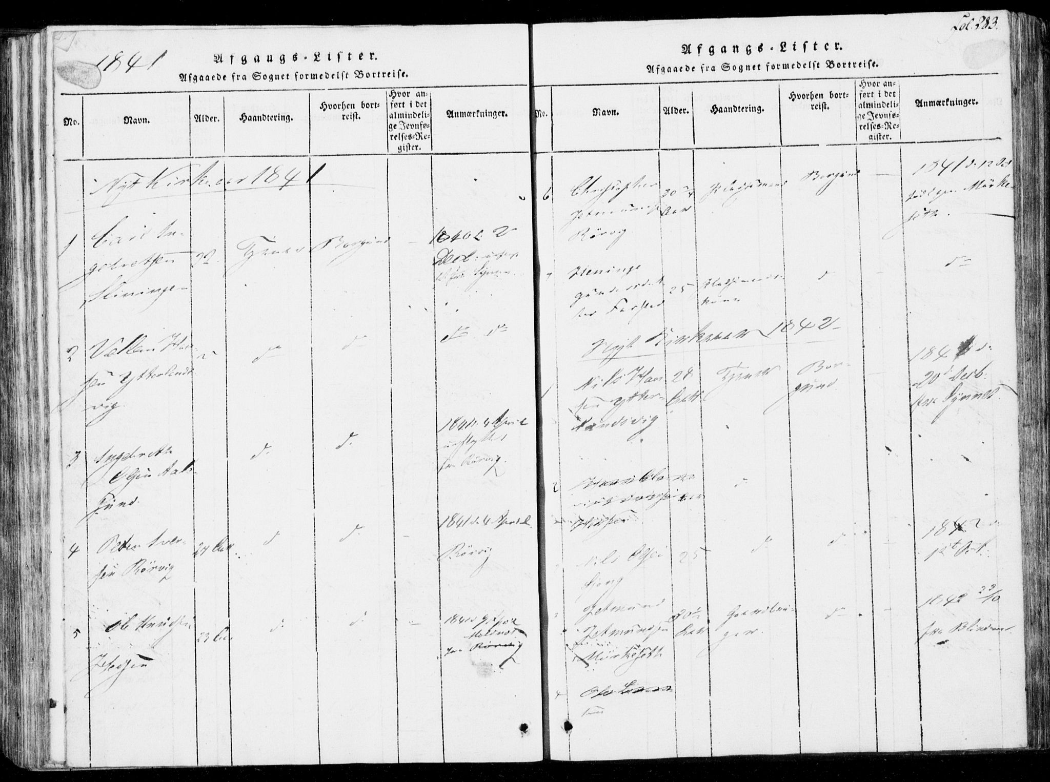 Ministerialprotokoller, klokkerbøker og fødselsregistre - Møre og Romsdal, SAT/A-1454/537/L0517: Parish register (official) no. 537A01, 1818-1862, p. 283