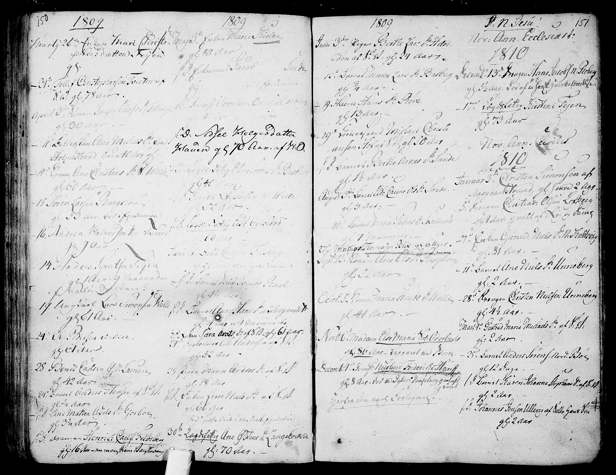 Sem kirkebøker, SAKO/A-5/F/Fb/L0003: Parish register (official) no. II 3, 1792-1814, p. 150-151