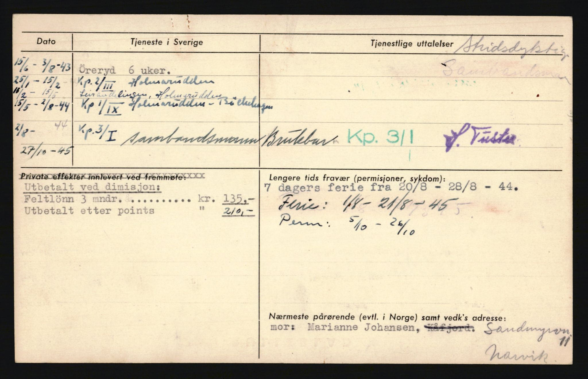 Forsvaret, Troms infanteriregiment nr. 16, AV/RA-RAFA-3146/P/Pa/L0019: Rulleblad for regimentets menige mannskaper, årsklasse 1935, 1935, p. 830